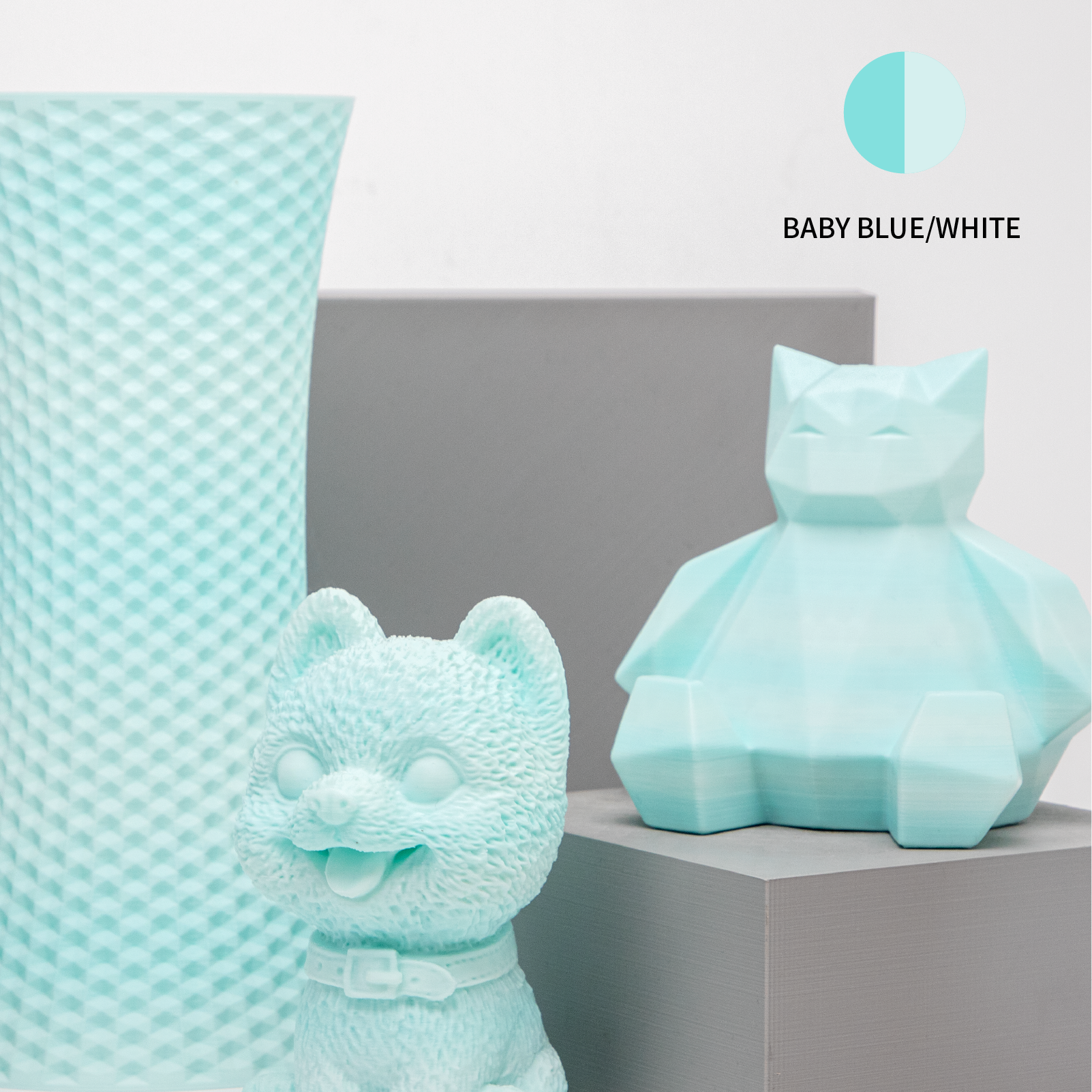 PLA Gradient - Baby Blue-White -1,75mm / 1,0kg