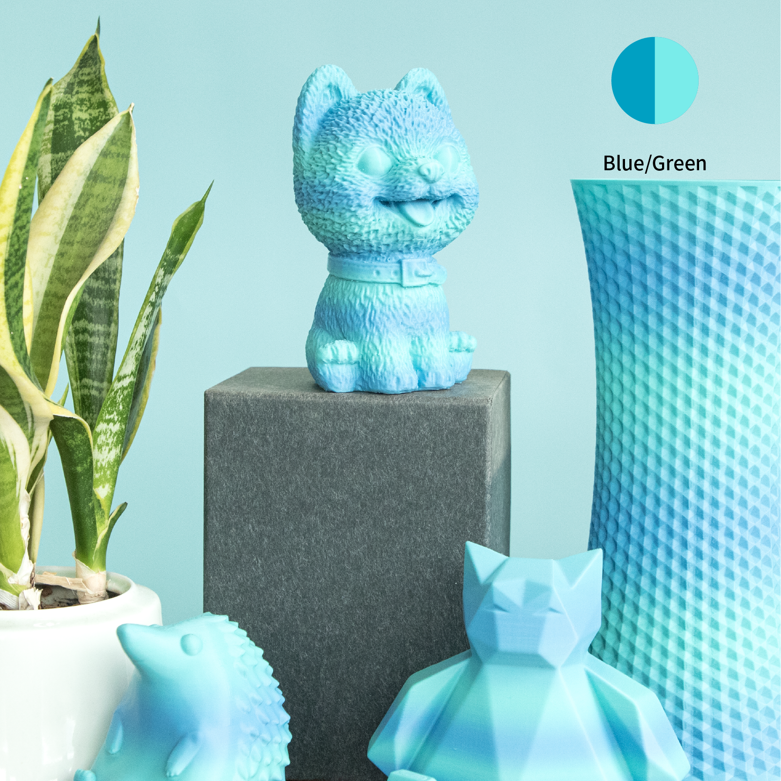 PLA Gradient - Blue-Green - 1,75mm / 1,0kg