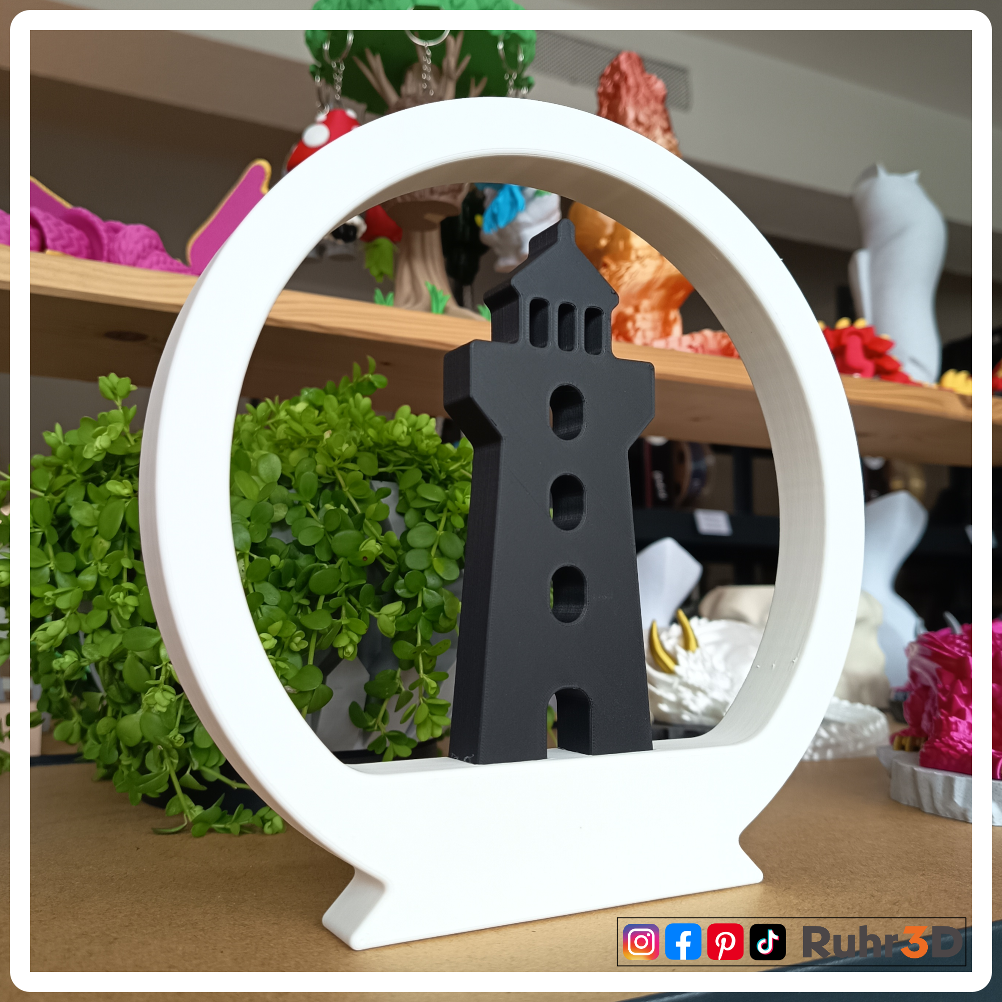 Leuchtturm Deko - mit „Moin“ • 3D-gedruckt • Maritime Küstendeko • Nordischer Stil •