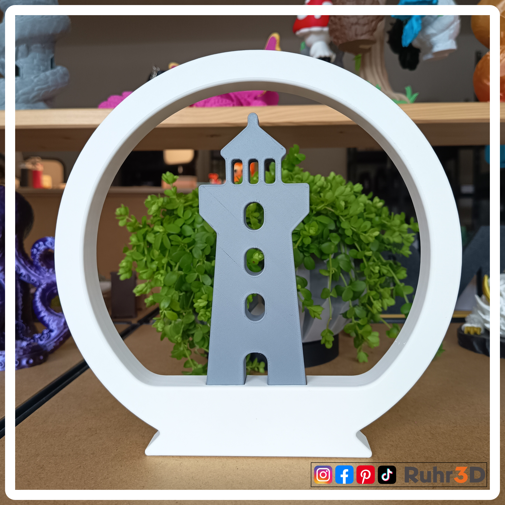 Leuchtturm Deko - mit „Moin“ • 3D-gedruckt • Maritime Küstendeko • Nordischer Stil •