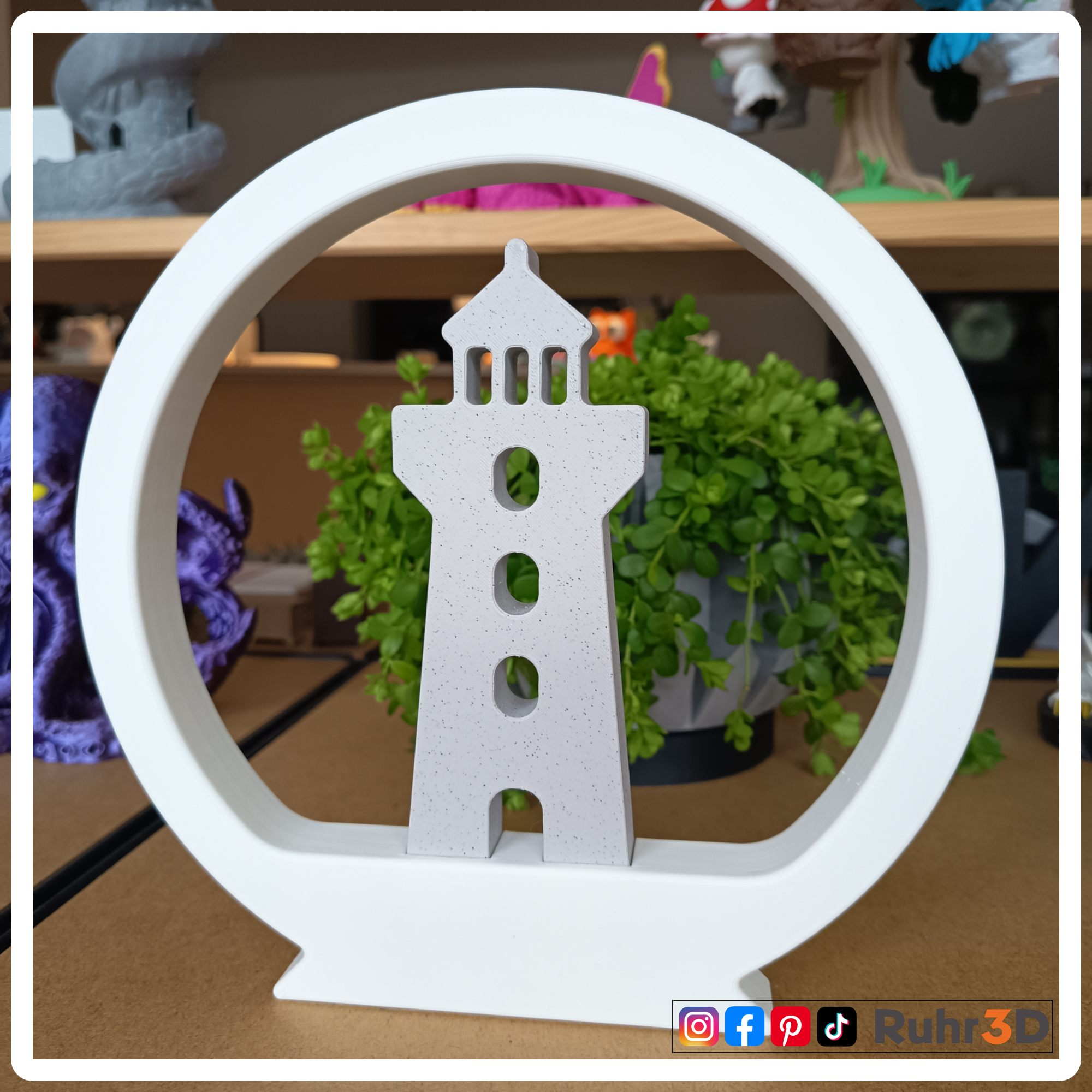Leuchtturm Deko - mit „Moin“ • 3D-gedruckt • Maritime Küstendeko • Nordischer Stil •