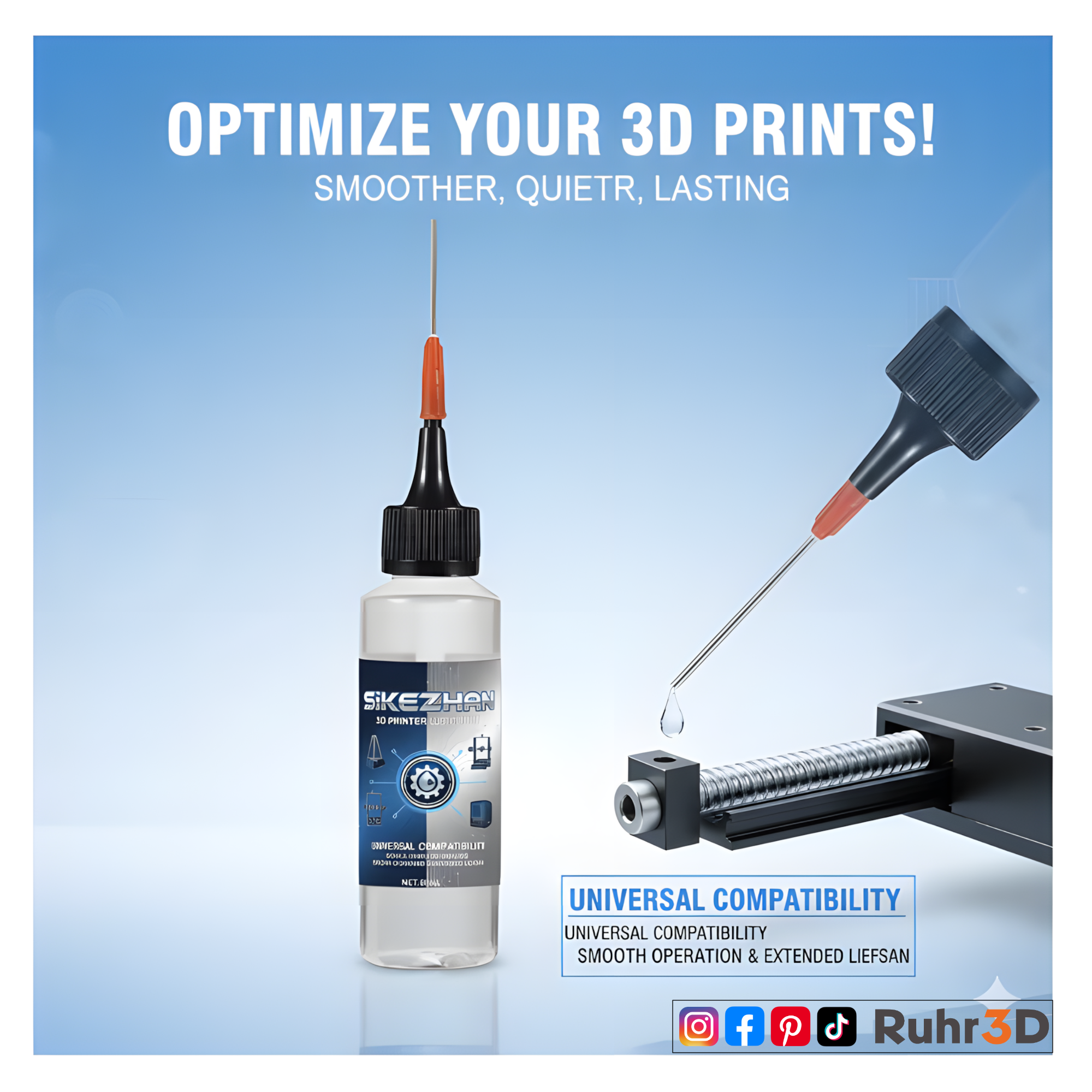 Öl für 3D-Drucker • Reduziert Geräusche • Gute Schmierwirkung