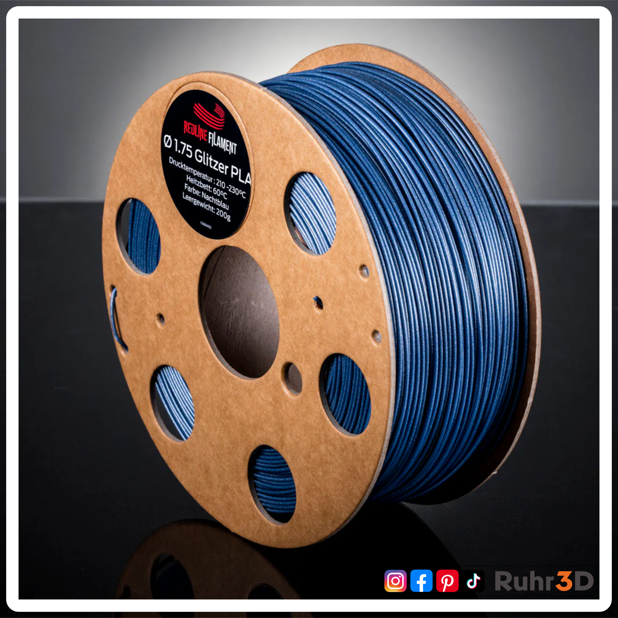 PLA Glitzer - Nachtblau - 1,75mm / 1,0kg