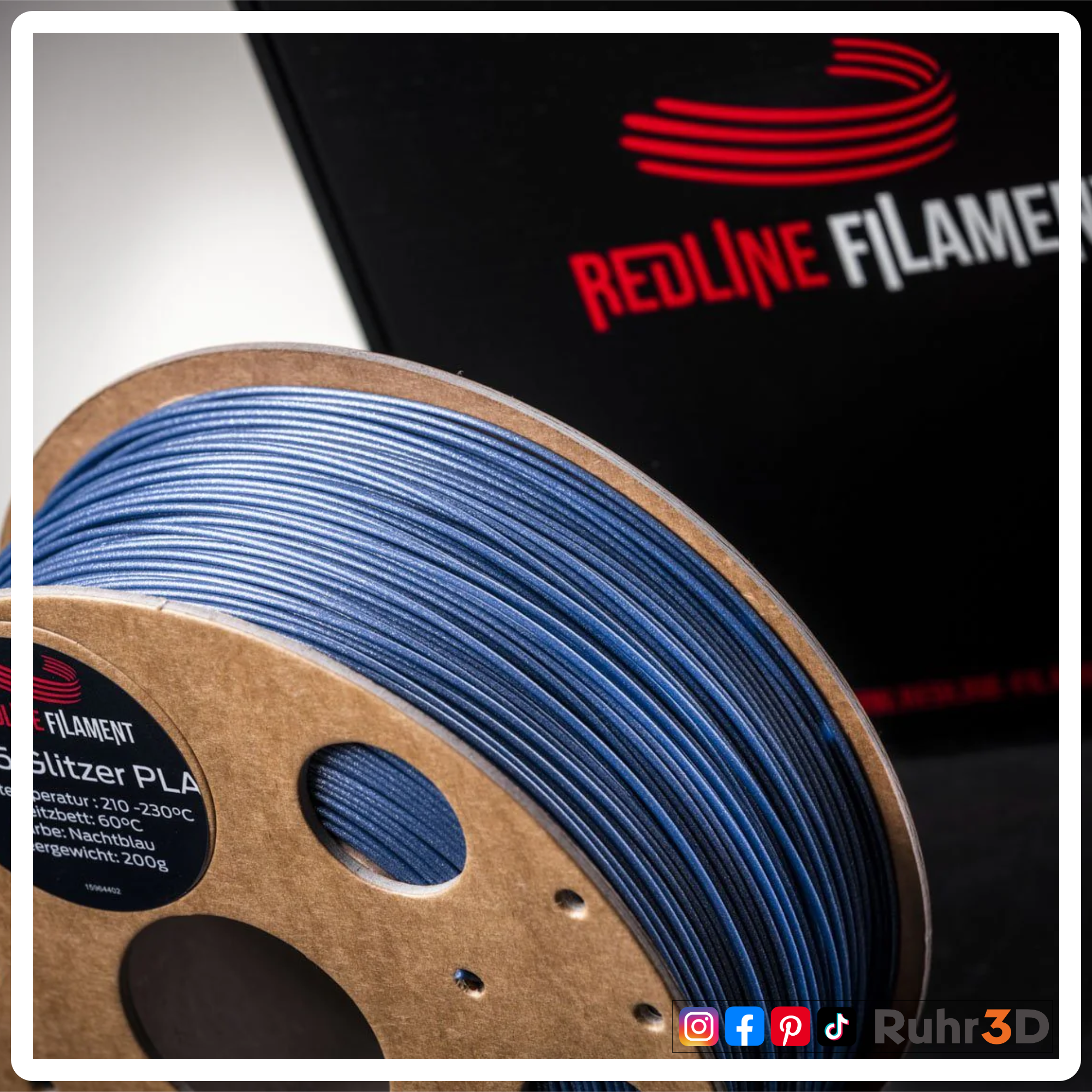 PLA Glitzer - Nachtblau - 1,75mm / 1,0kg