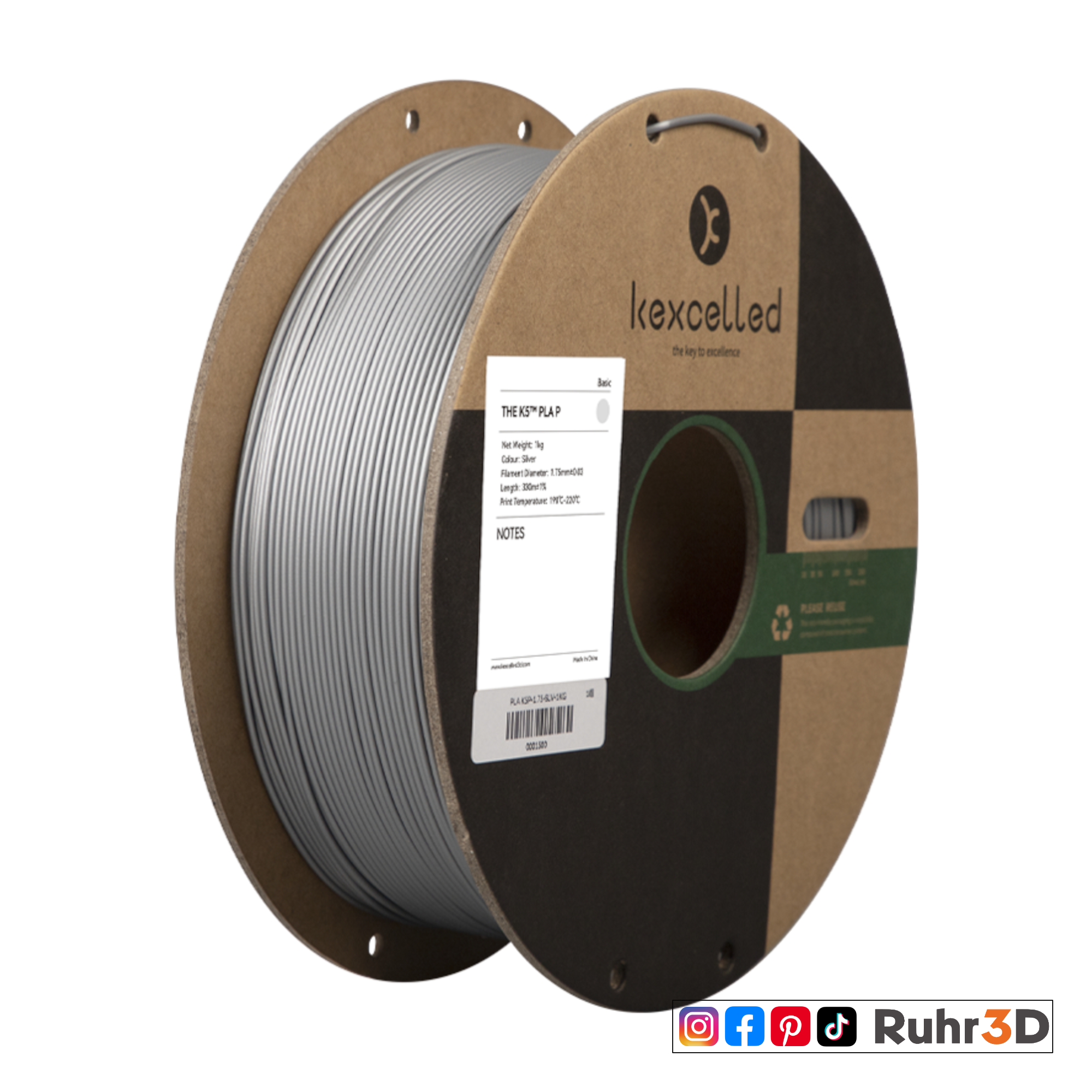 PLA Metallic - Silver - 1,75mm / 1,0kg