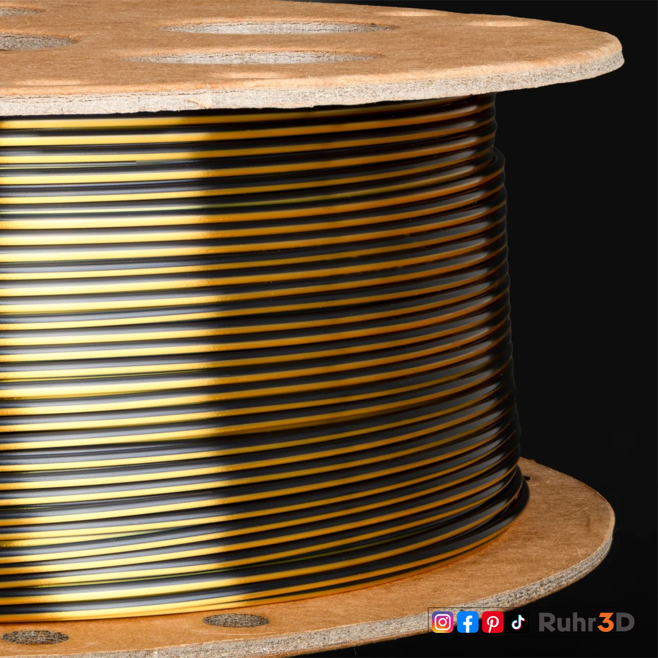 PLA Mystic Silky 1,75mm - Gold Schwarz - 1,0kg