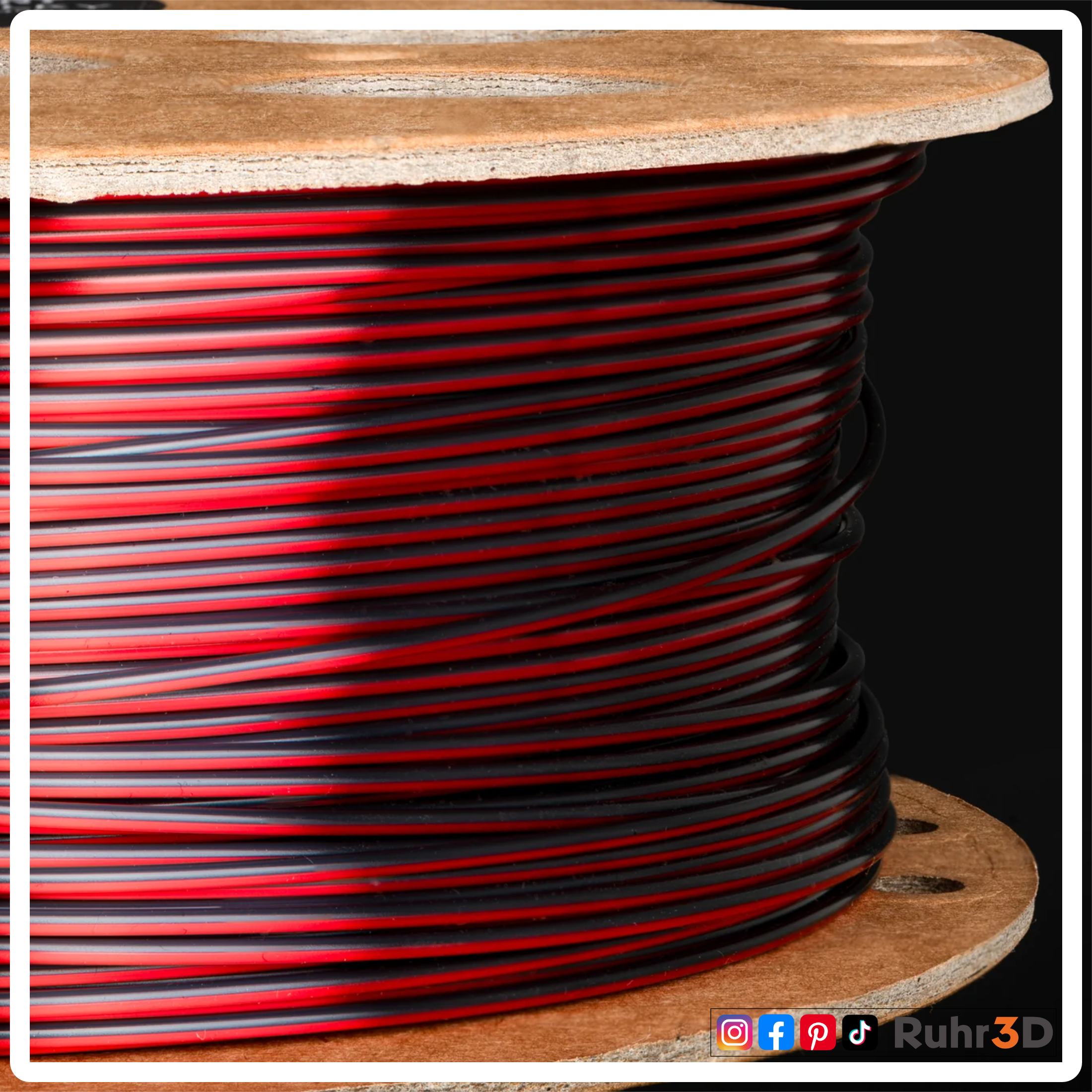 PLA Mystic Silky 1,75mm - Rot Schwarz - 1,0kg