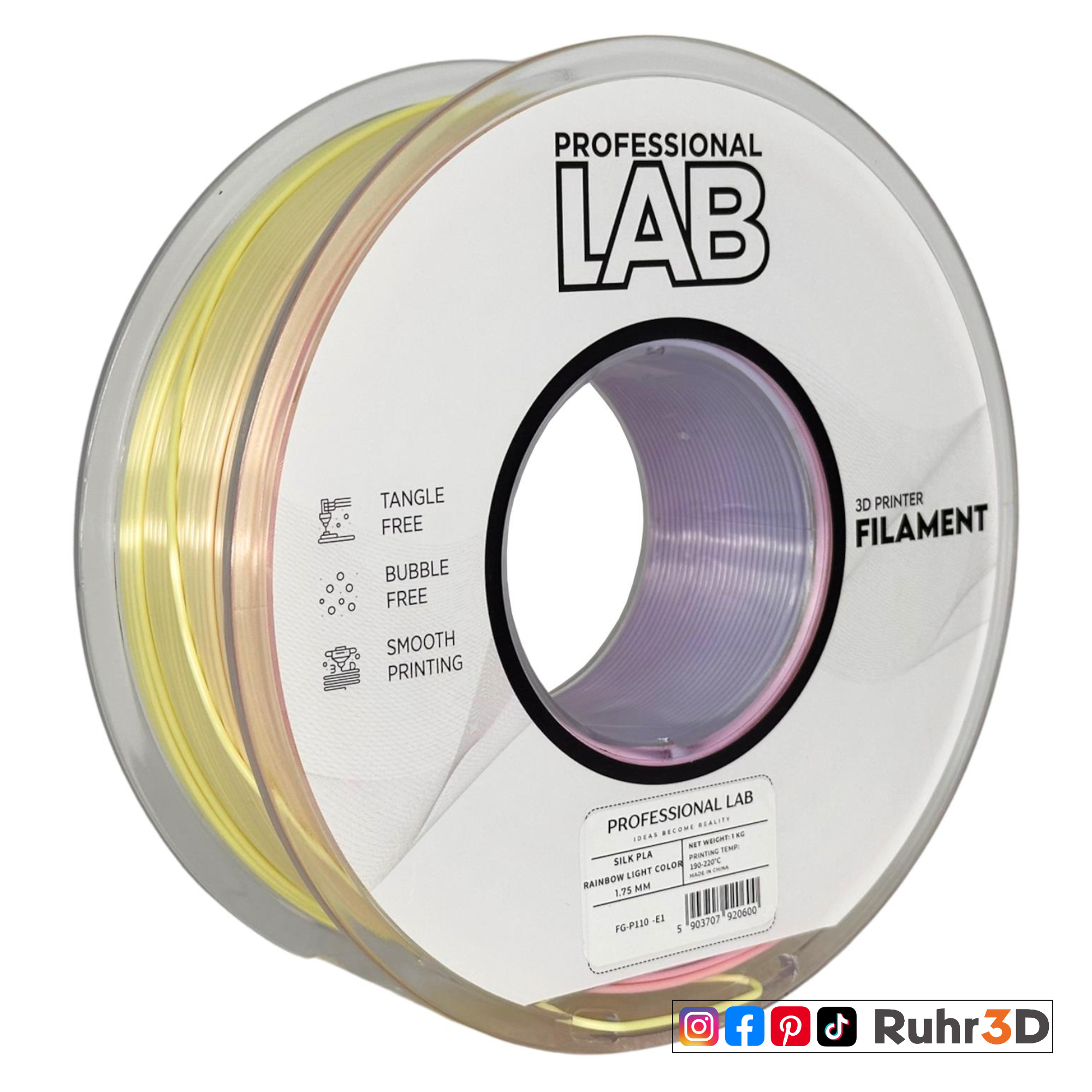 PLA Silk Rainbow - Light Color - 1,75mm / 1,0kg