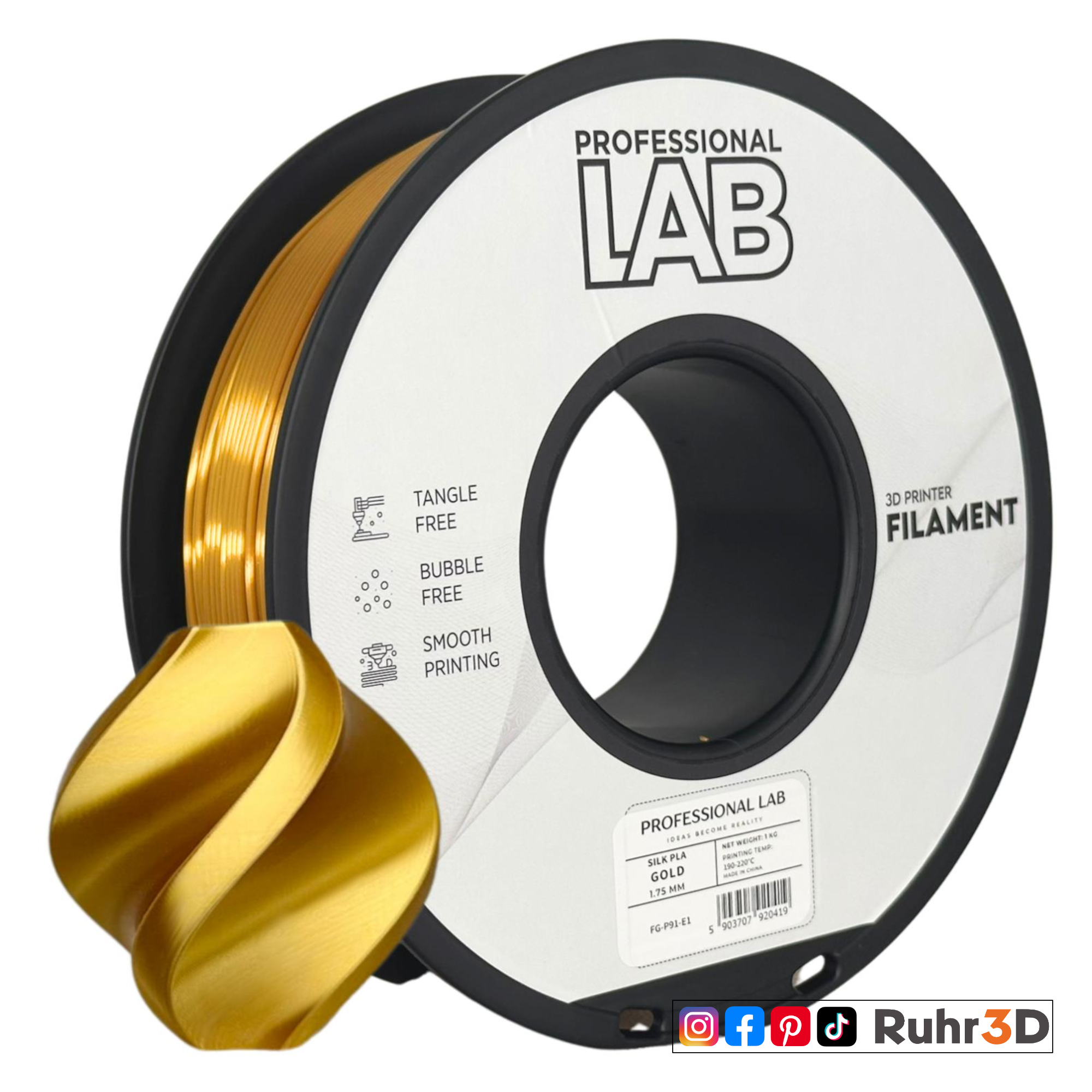 PLA Silk - Gold - 1,75mm / 1,0kg