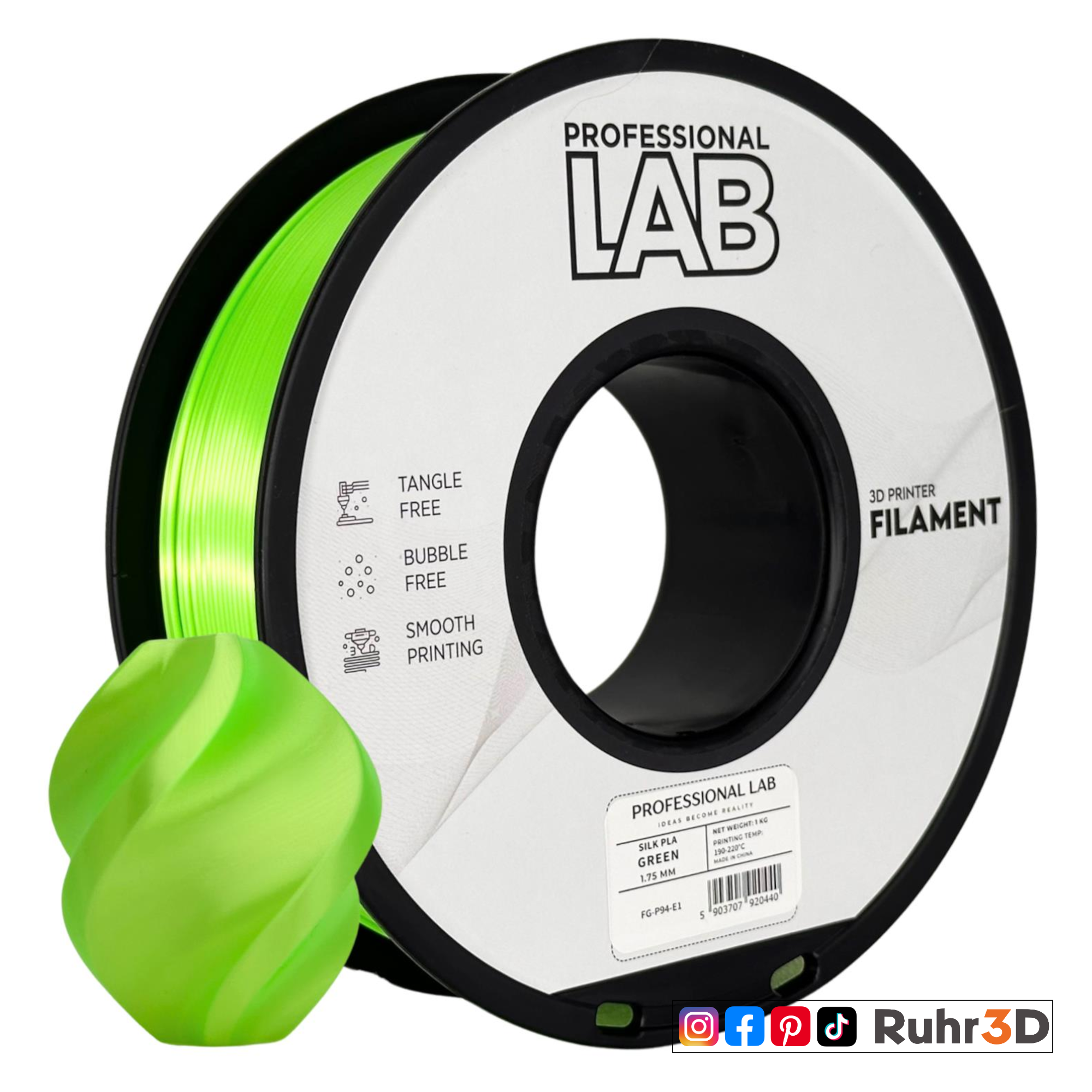 PLA Silk - Green - 1,75mm / 1,0kg