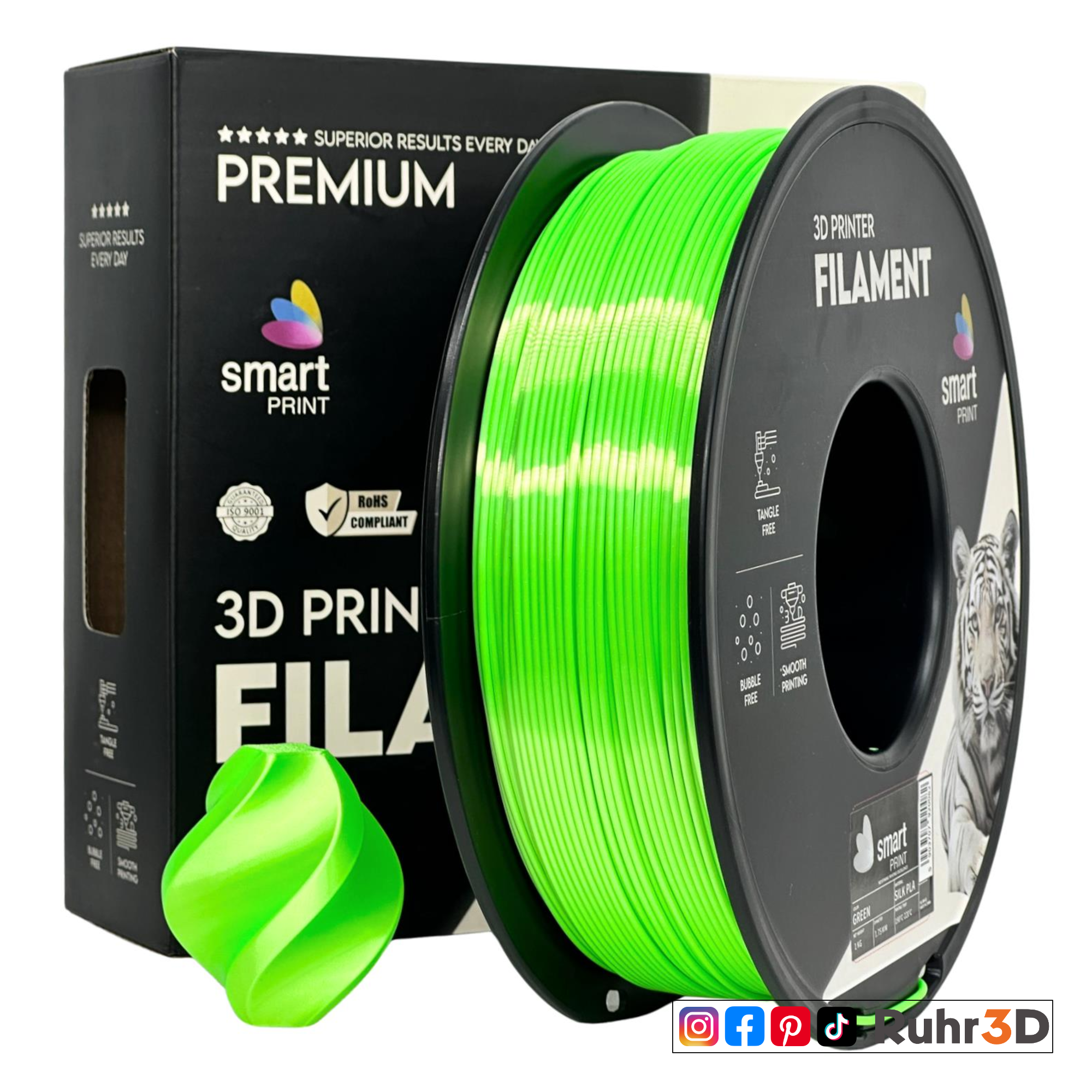 PLA Silk - Green - 1,75mm / 1,0kg