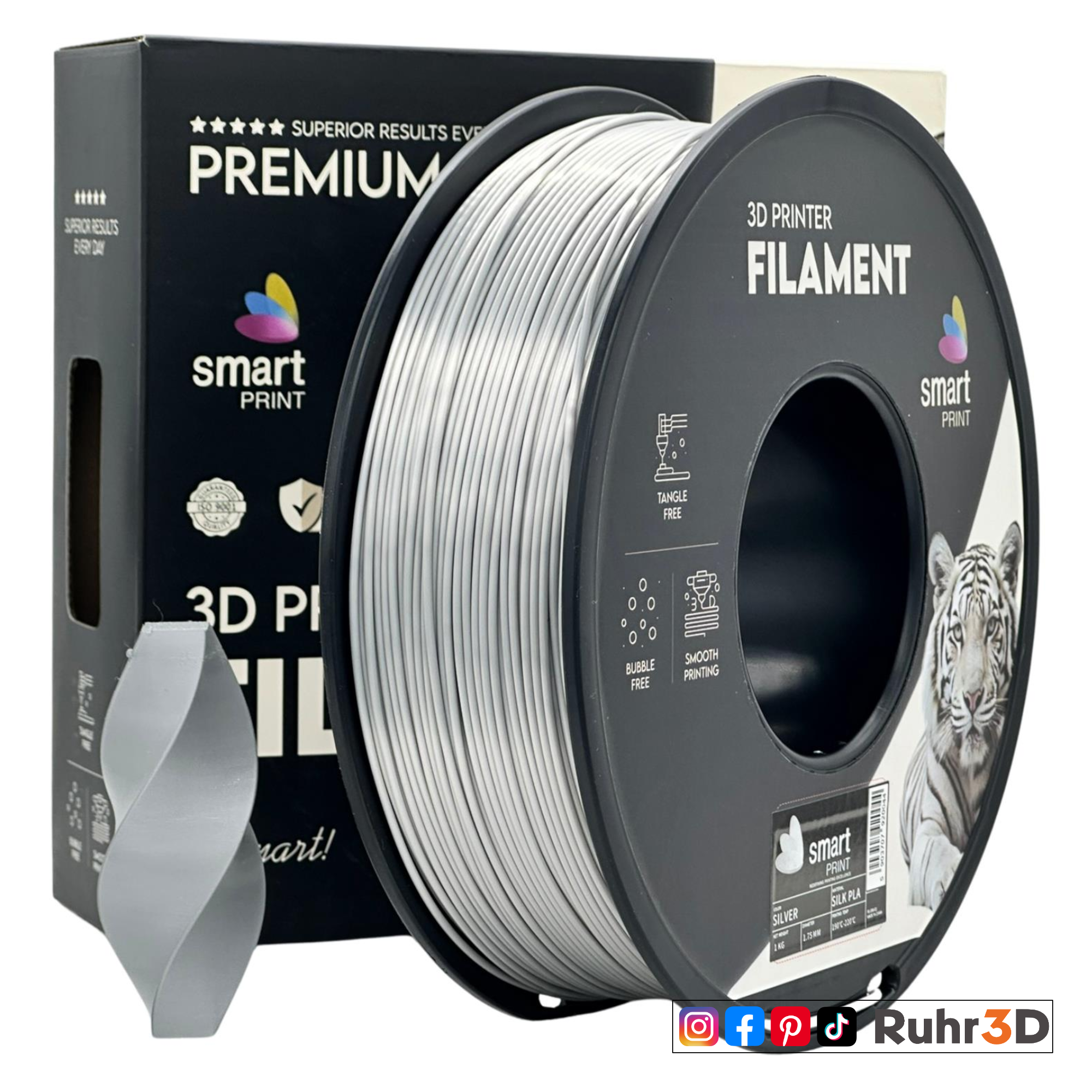 PLA Silk - Silver - 1,75mm / 1,0kg