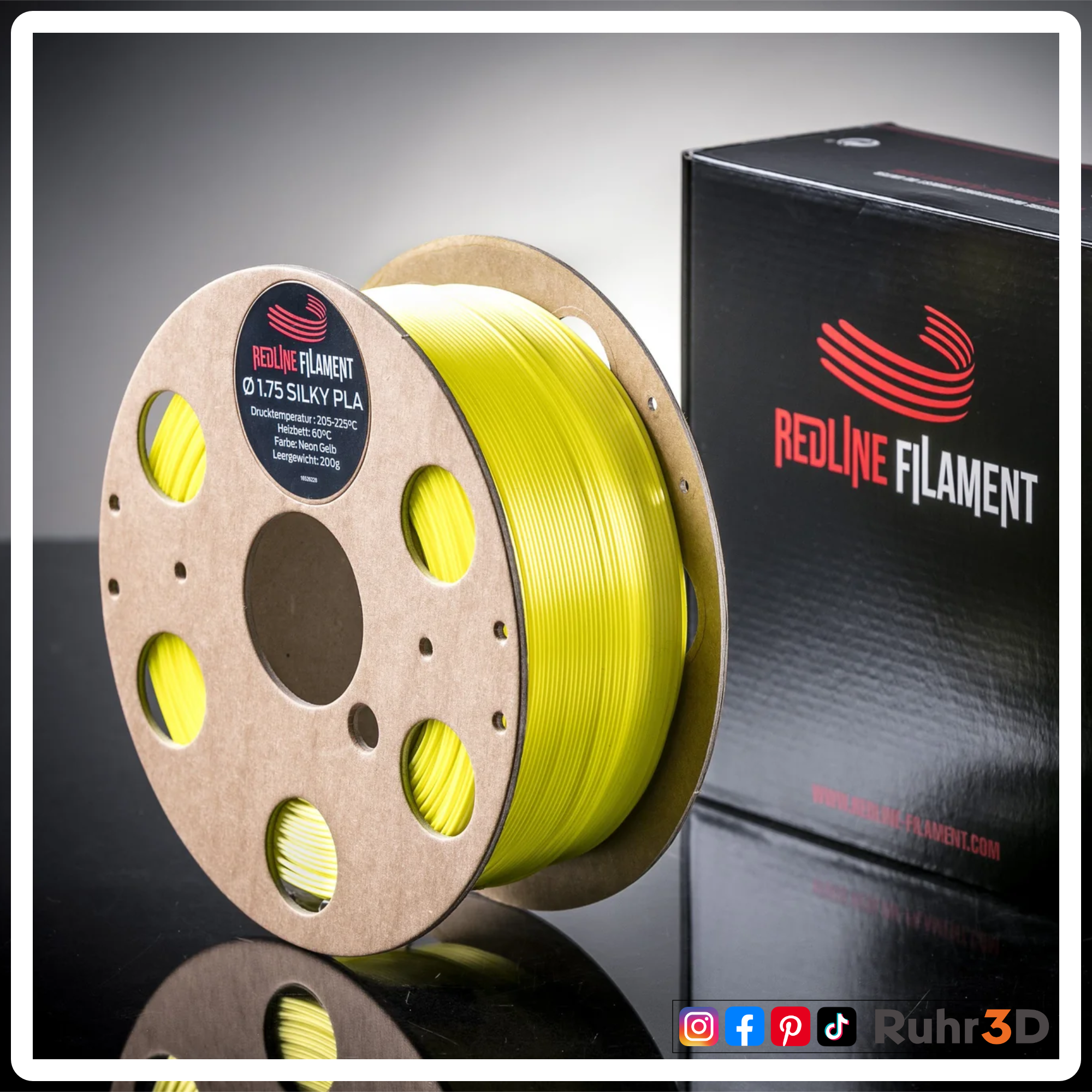 PLA Silk - Neon Gelb - 1,75mm / 1,0kg