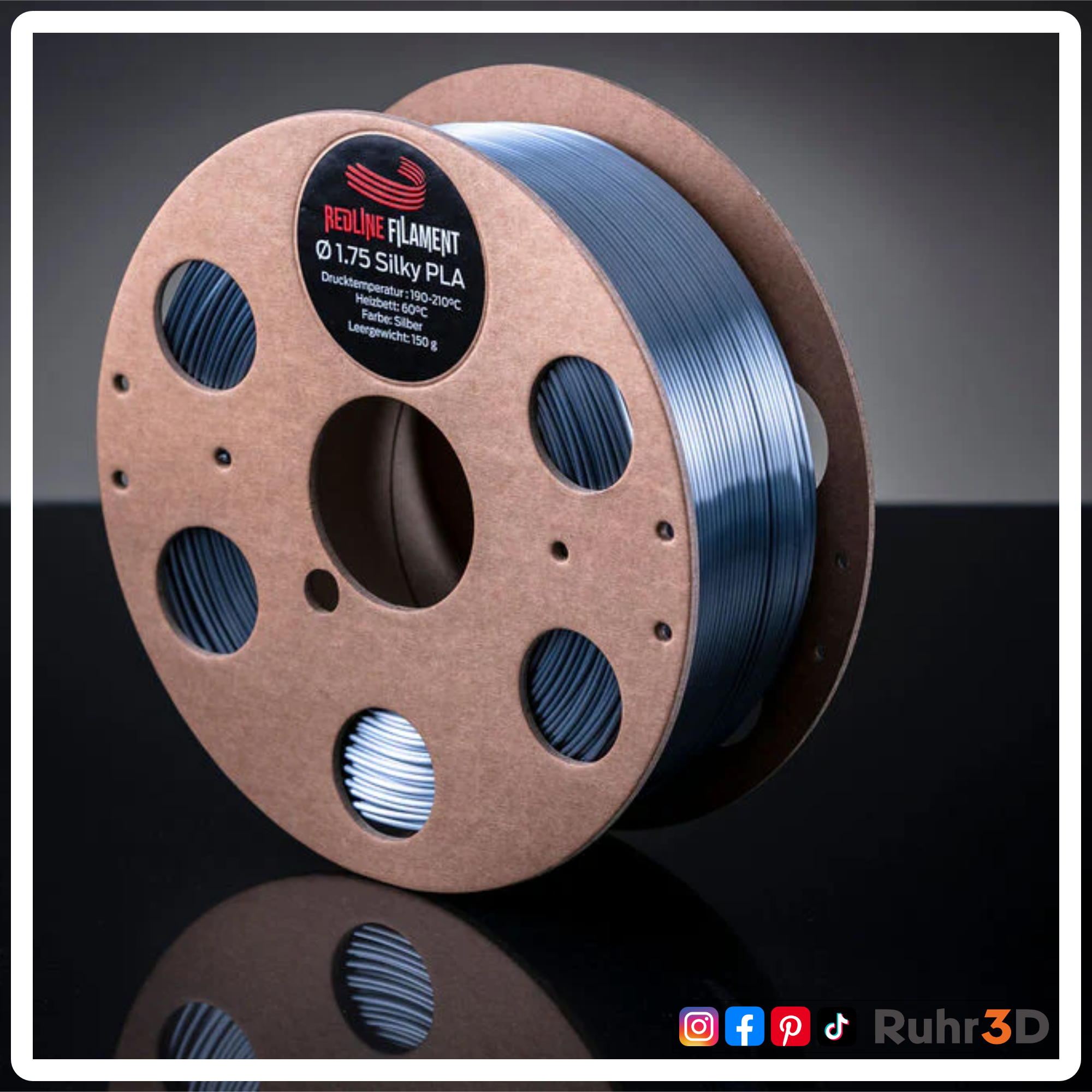 PLA Silk - Silber - 1,75mm / 1,0kg