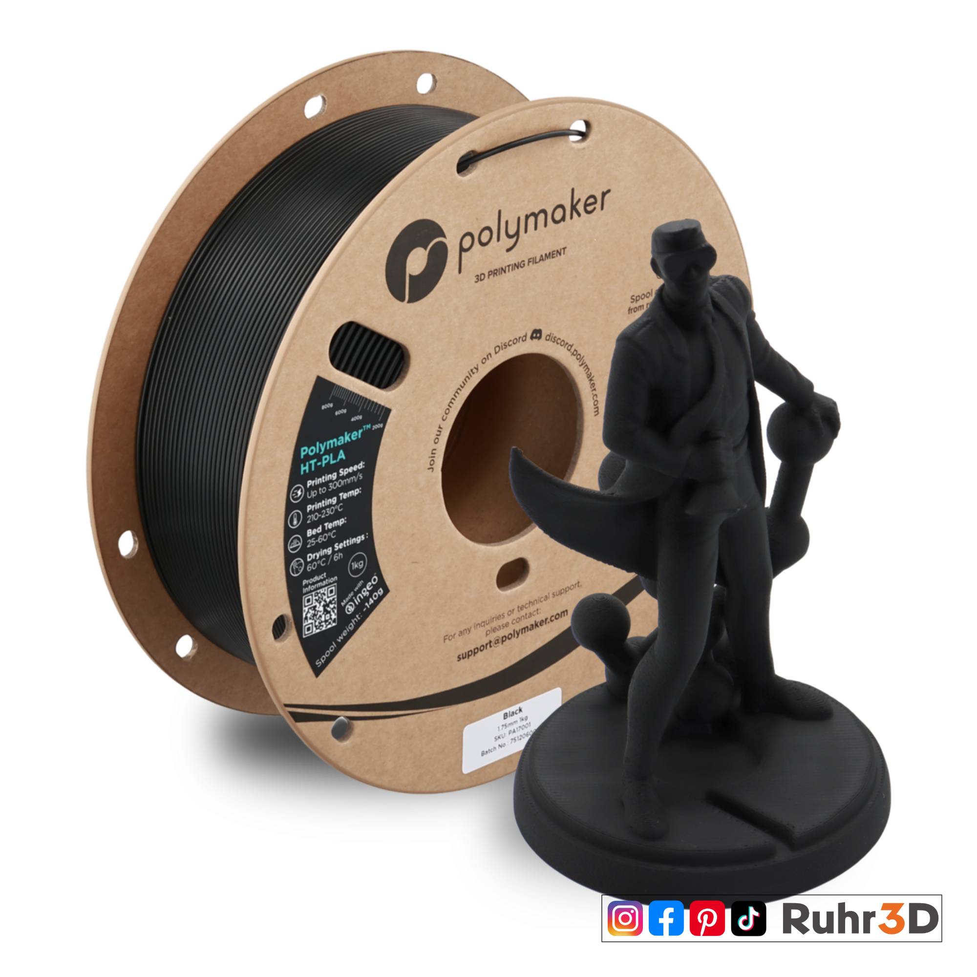 HT-PLA - Black - 1,75mm / 1,0kg