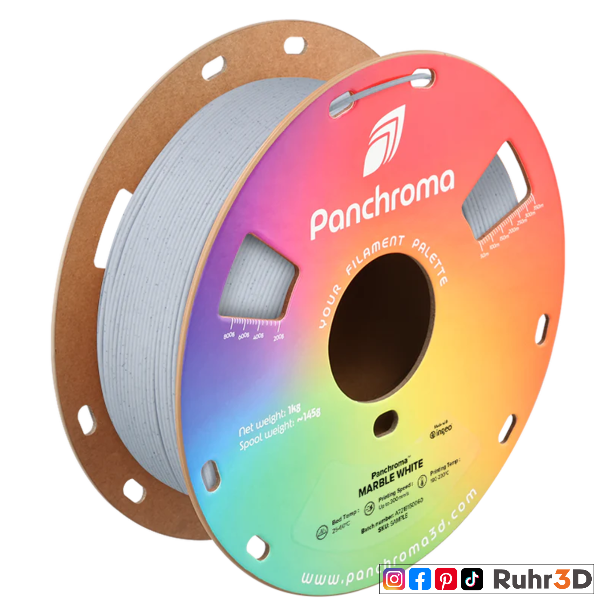 PLA Marble - White - 1,75mm / 1,0kg