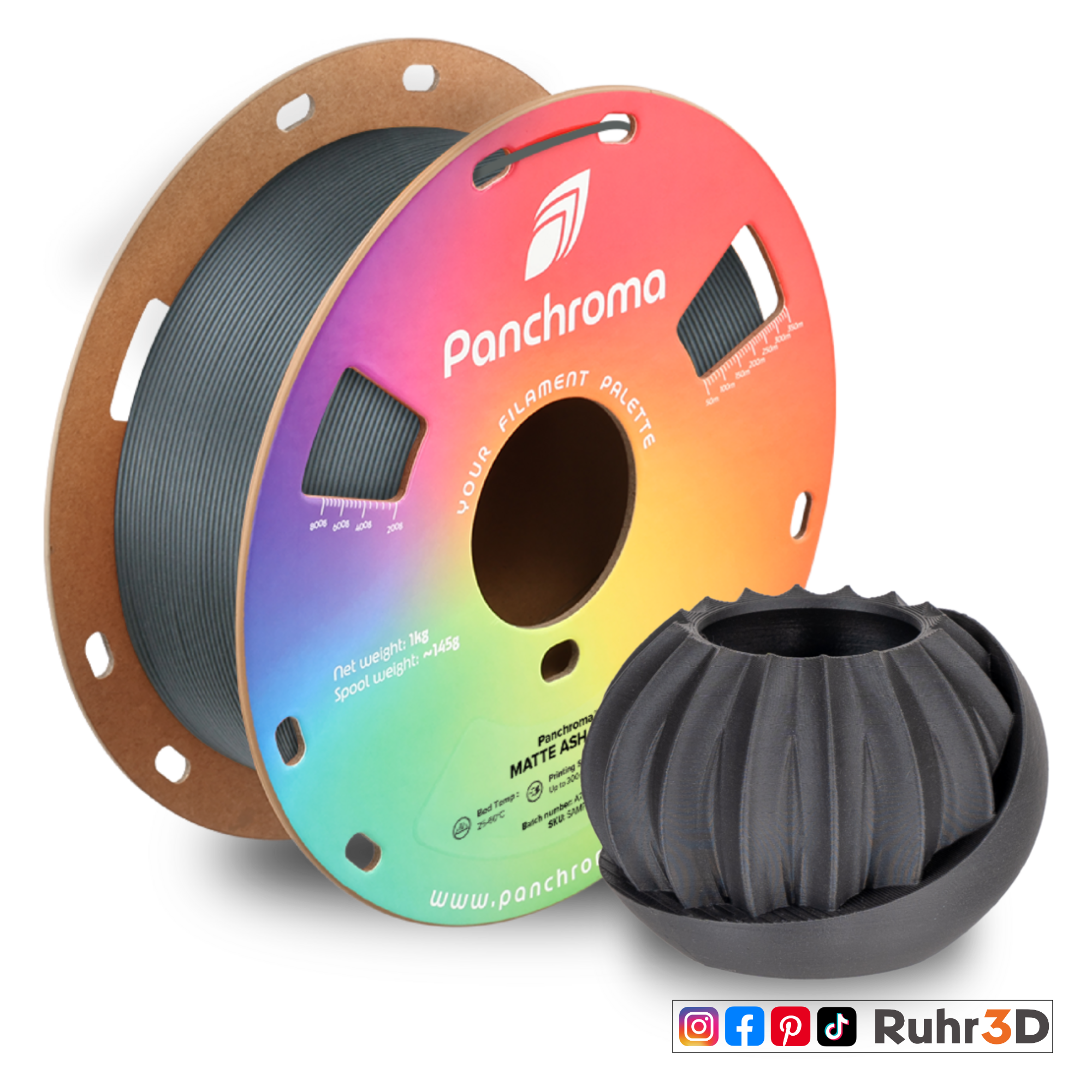 PLA Matt - Ash Grey - 1,75mm / 1,0kg