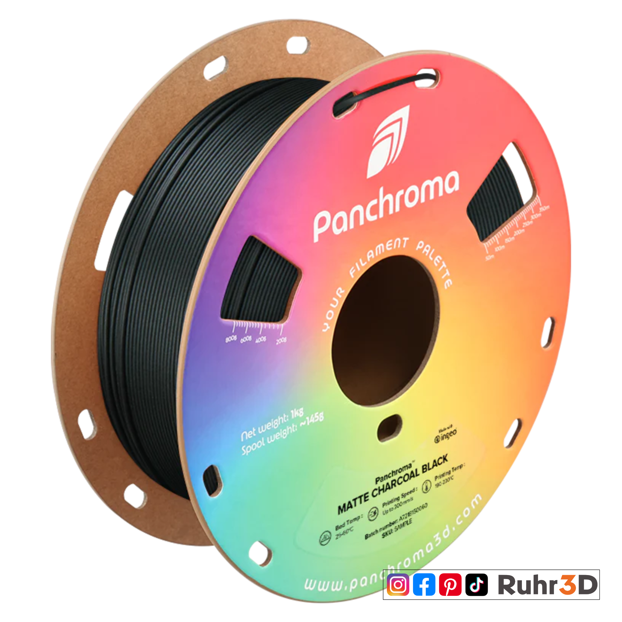 PLA Matt - Charcoal Black - 1,75mm / 1,0kg