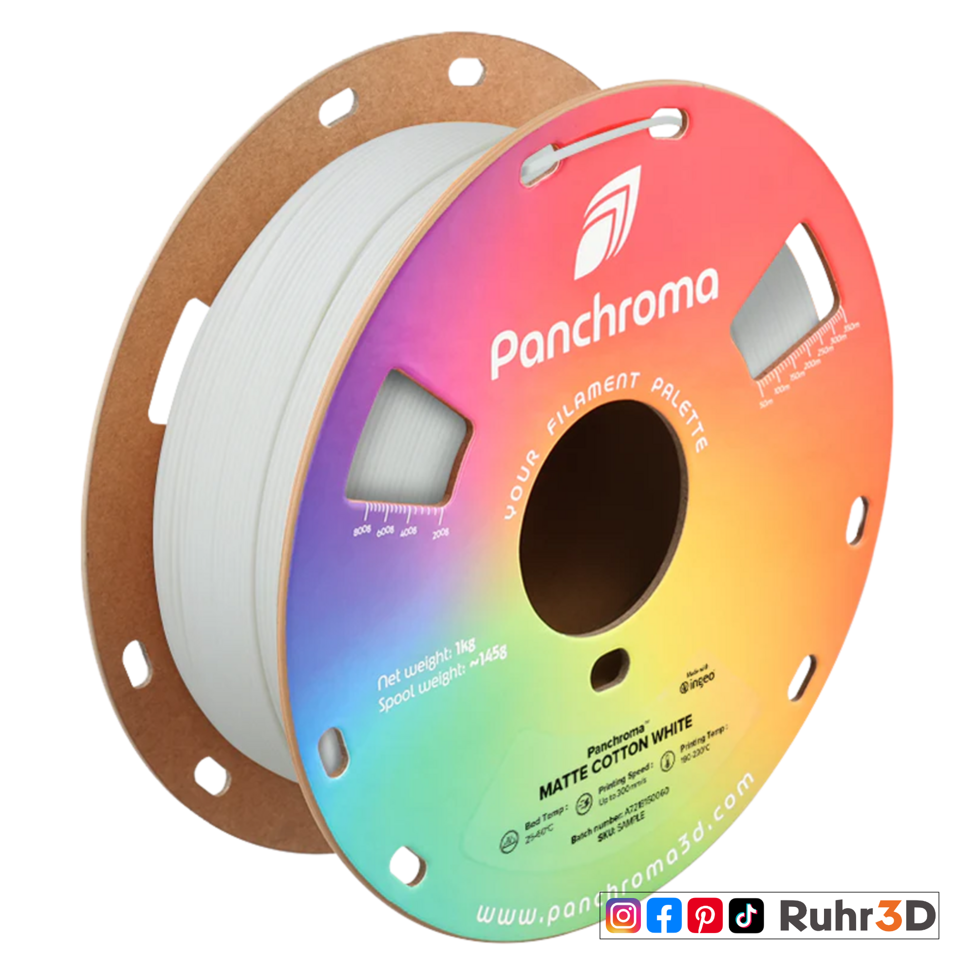 PLA Matt - Cotton White - 1,75mm / 1,0kg