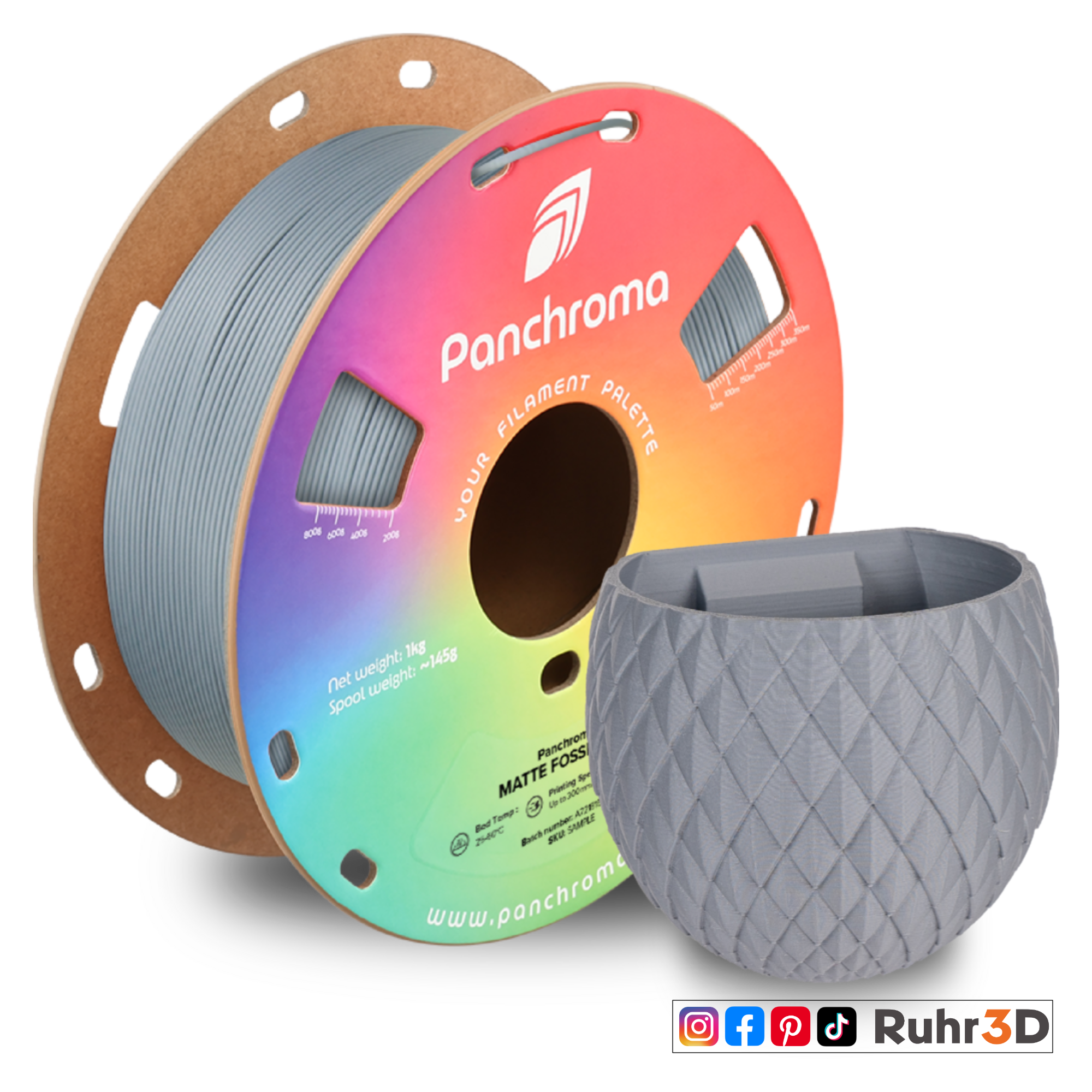 PLA Matt - Fossil Grey - 1,75mm / 1,0kg