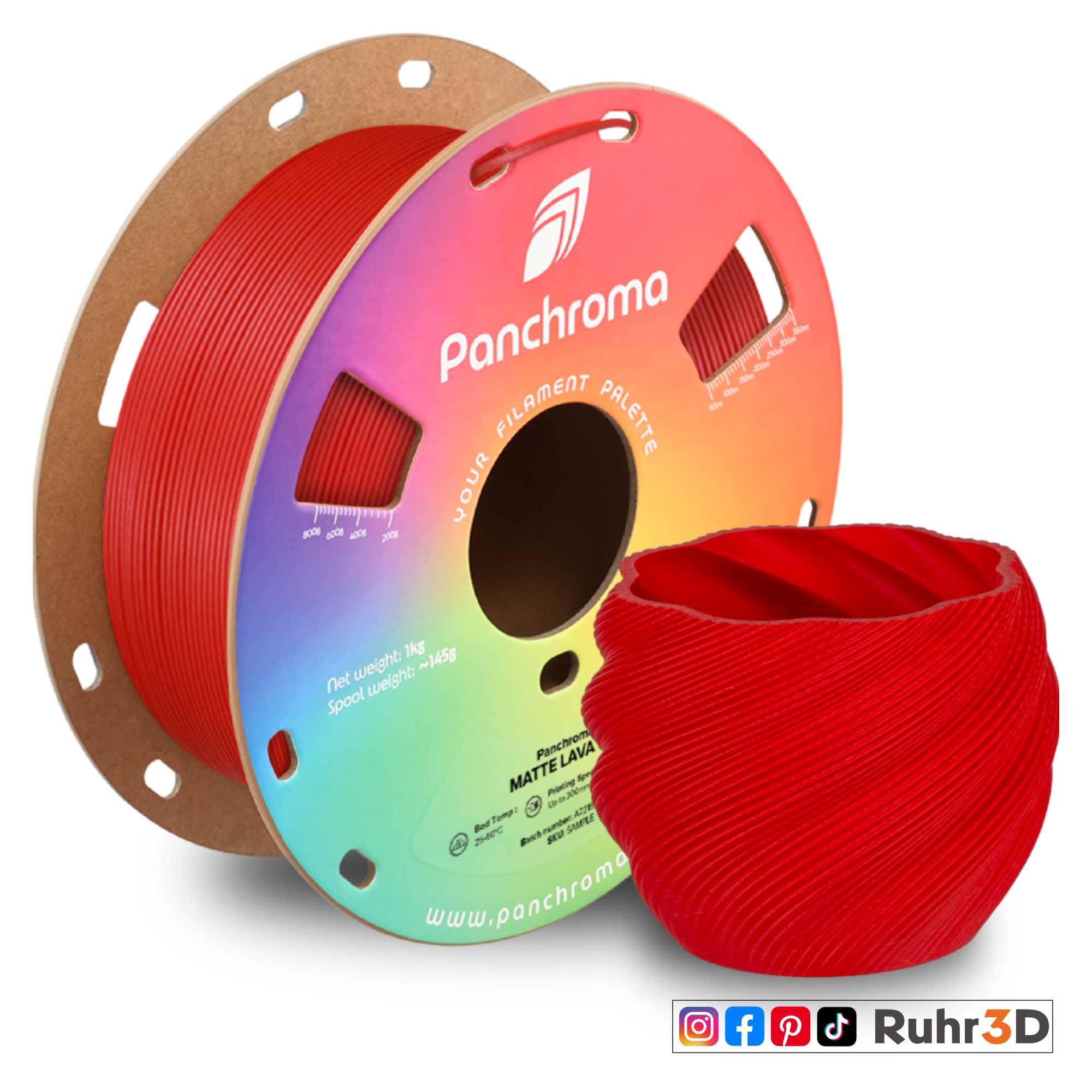 PLA Matt - Lava Red - 1,75mm / 1,0kg