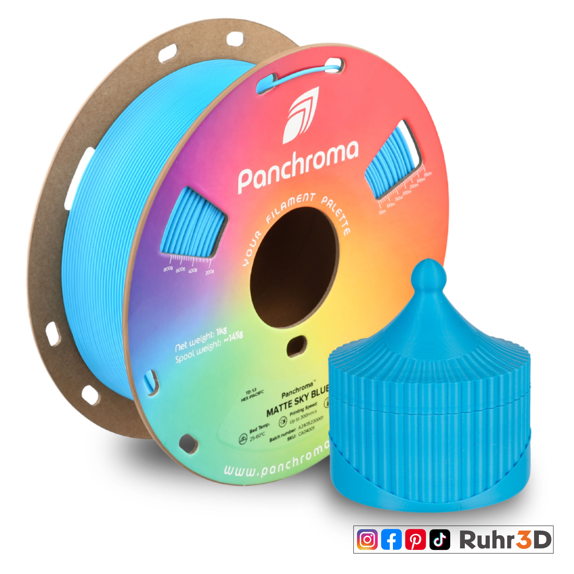 PLA Matt - Sky Blue - 1,75mm / 1,0kg