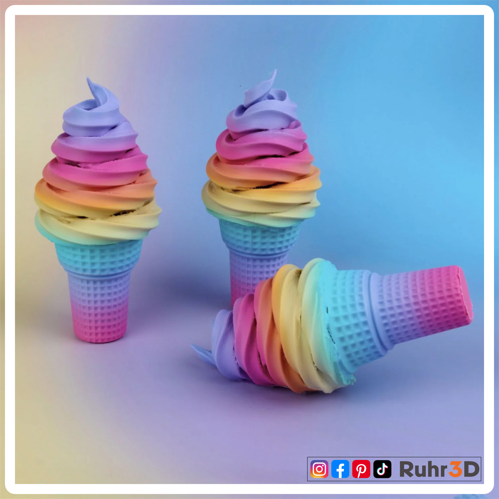 PLA Gradient - Matte Pastel Rainbow - 1,75mm / 1,0kg