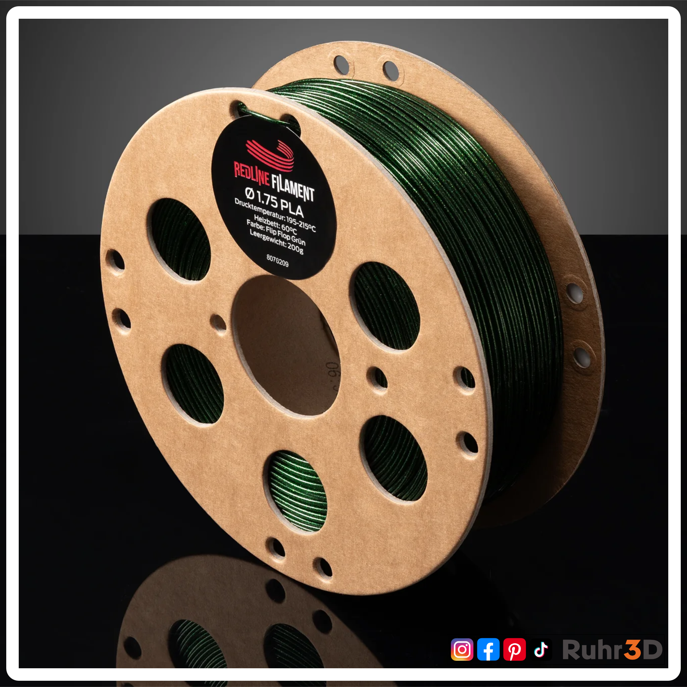 PLA Glitzer - Flip Flop Grün - 1,75mm / 1,0kg