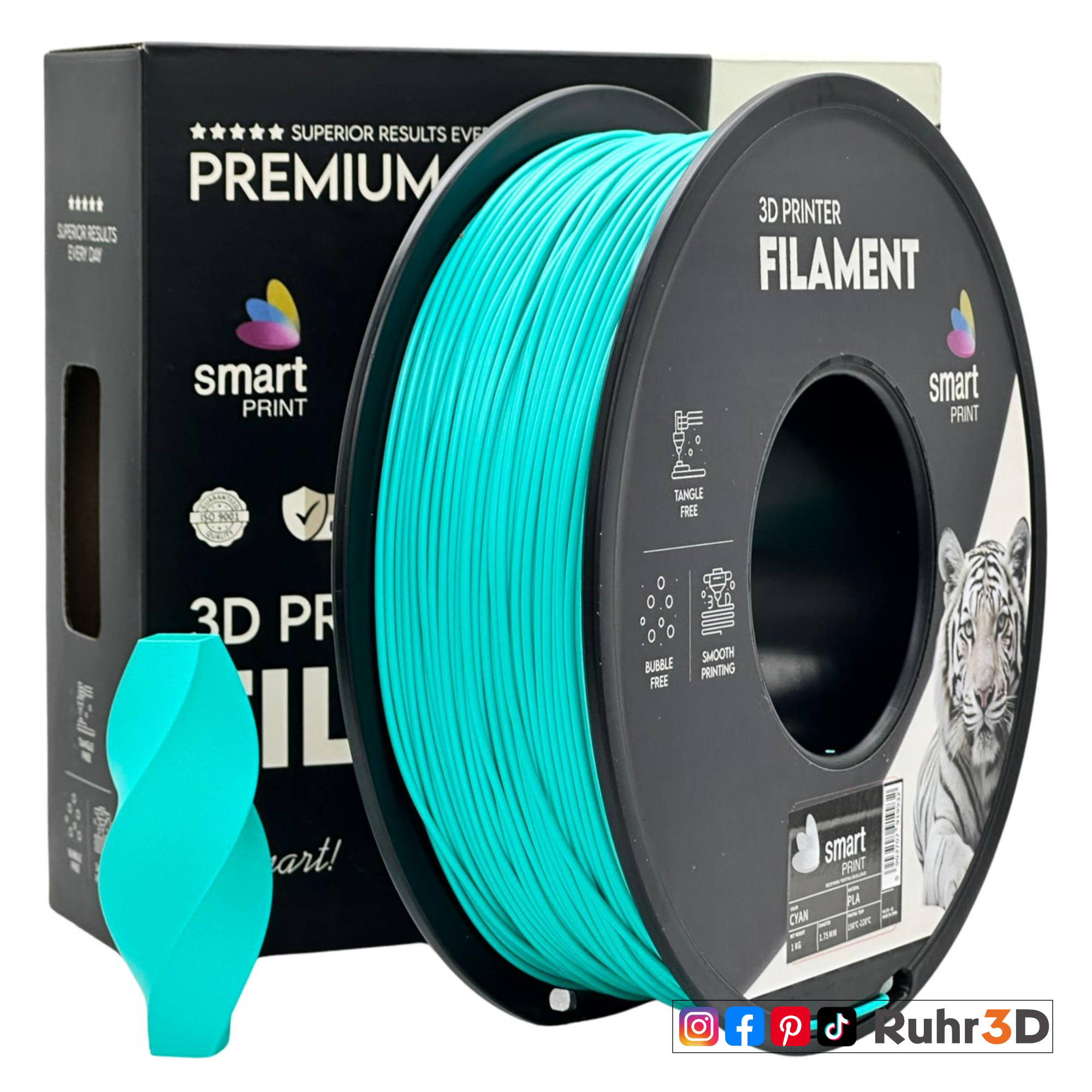 PLA - Cyan - 1,75mm / 1,0kg