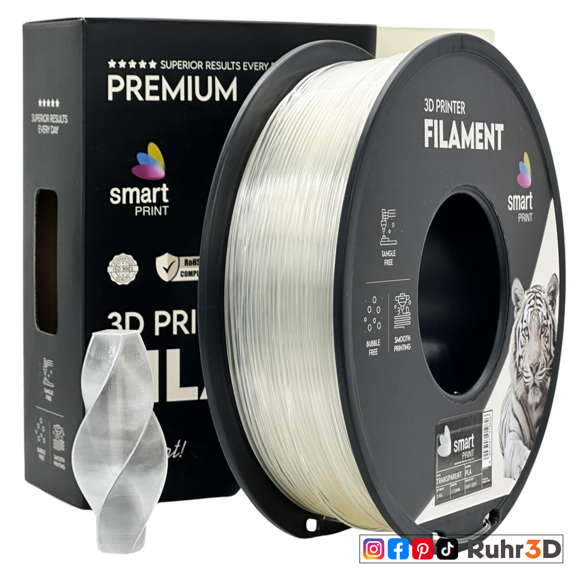 PLA Smart Print - Transparent- 1,75mm / 1,0kg