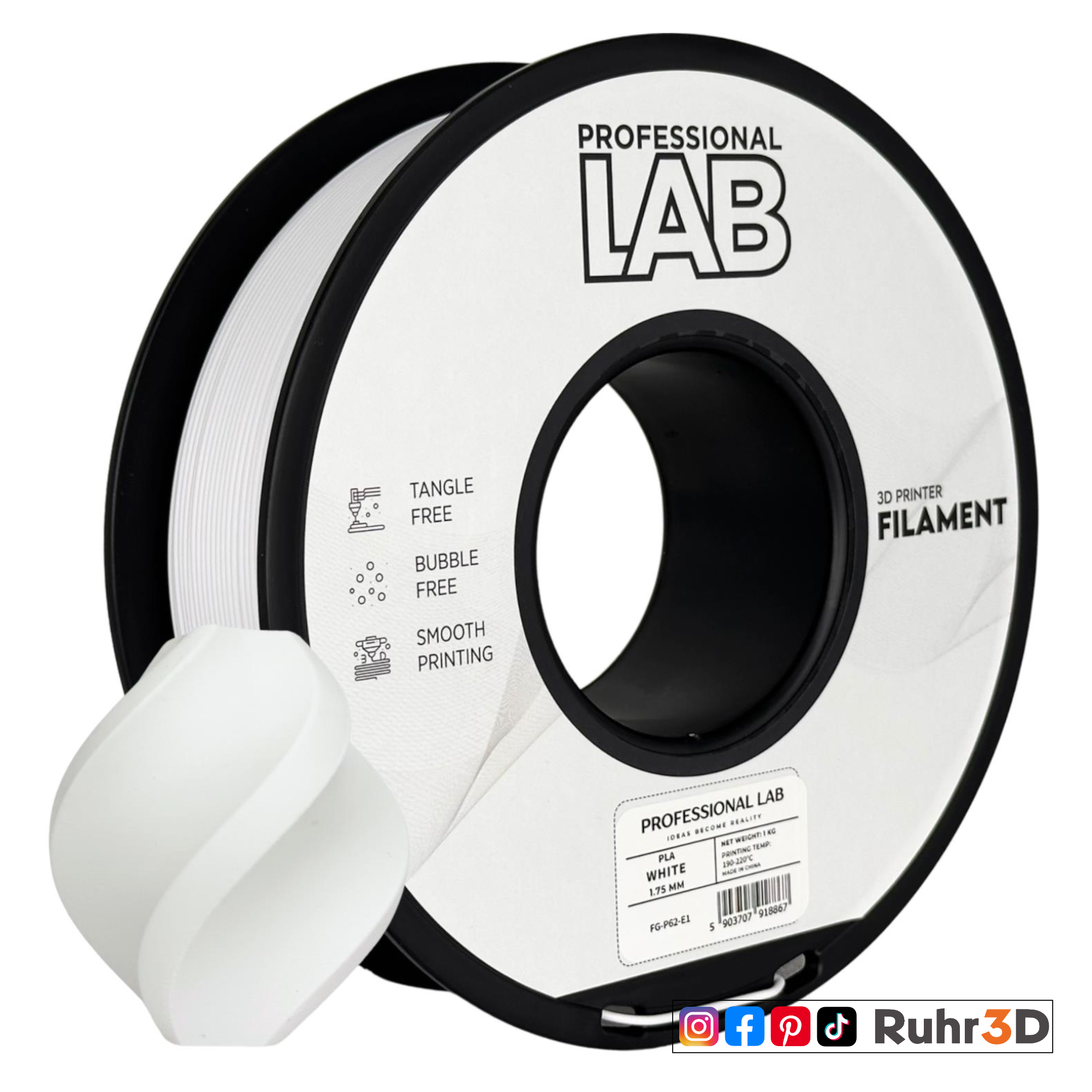 PLA - White - 1,75mm / 1,0kg