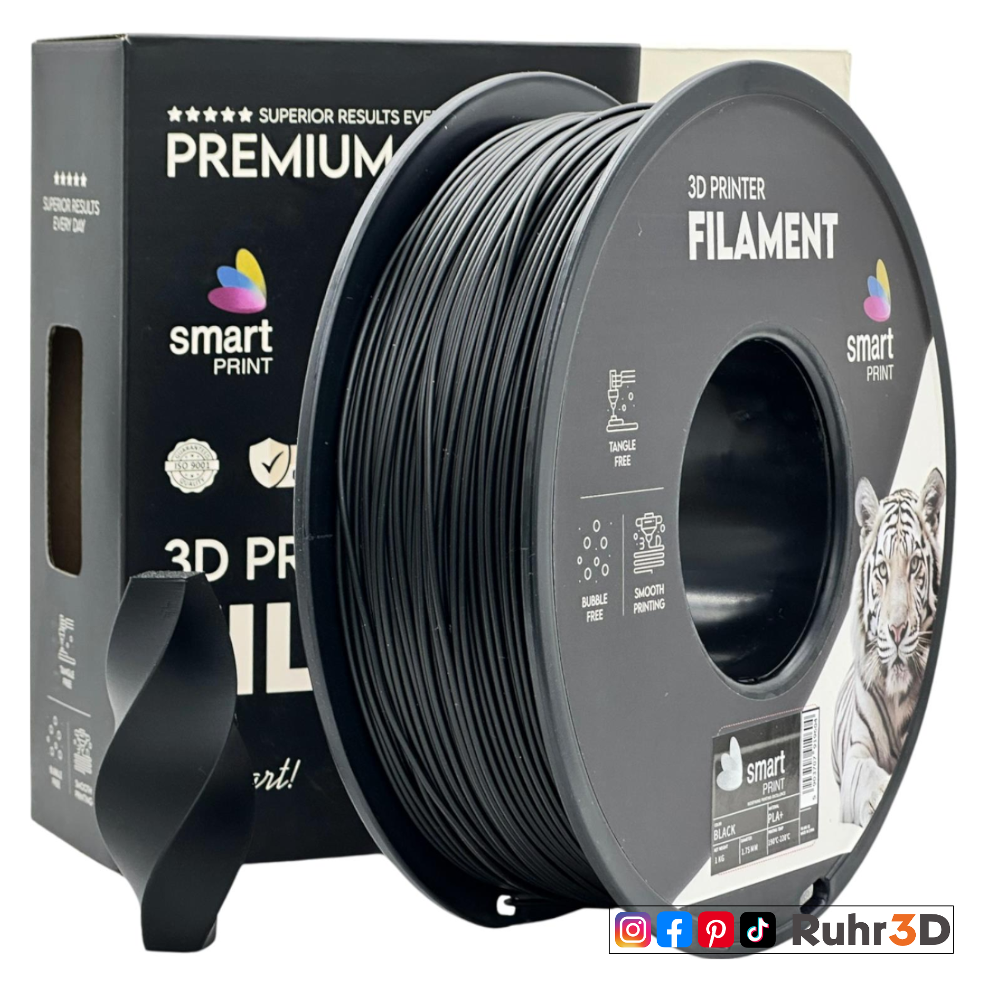 PLA+ - Black - 1,75mm / 1,0kg