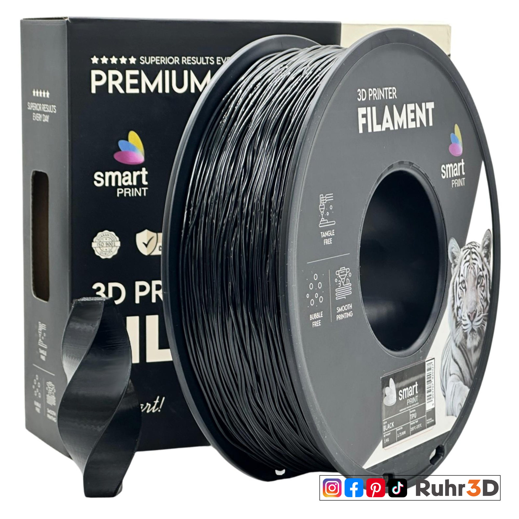 TPU Shore 95A Smart Print - Black - 1,75mm / 1,0kg