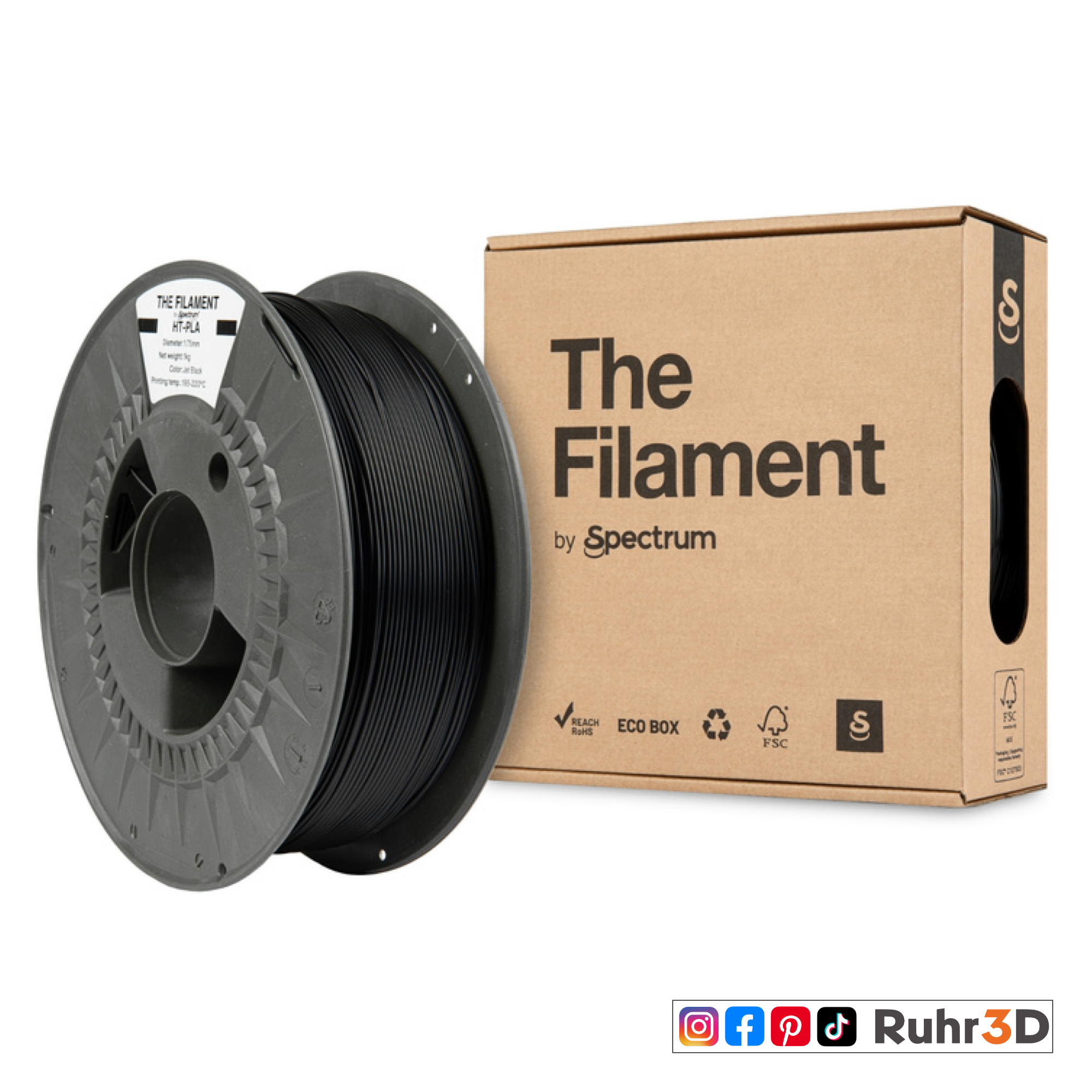 HT-PLA - Jet Black - 1,75mm / 1,0kg