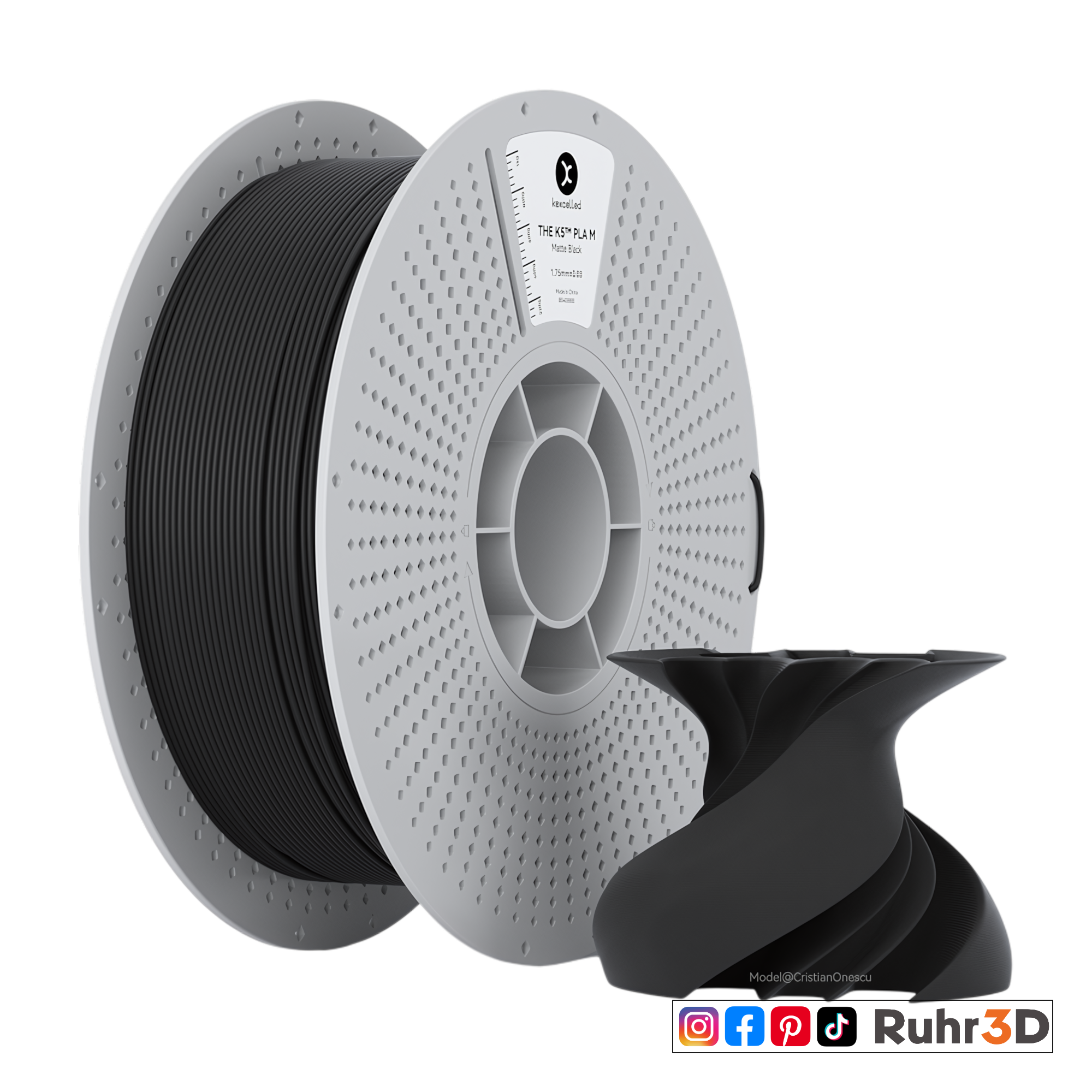 PLA Matt - Black - 1,75mm / 1,0kg