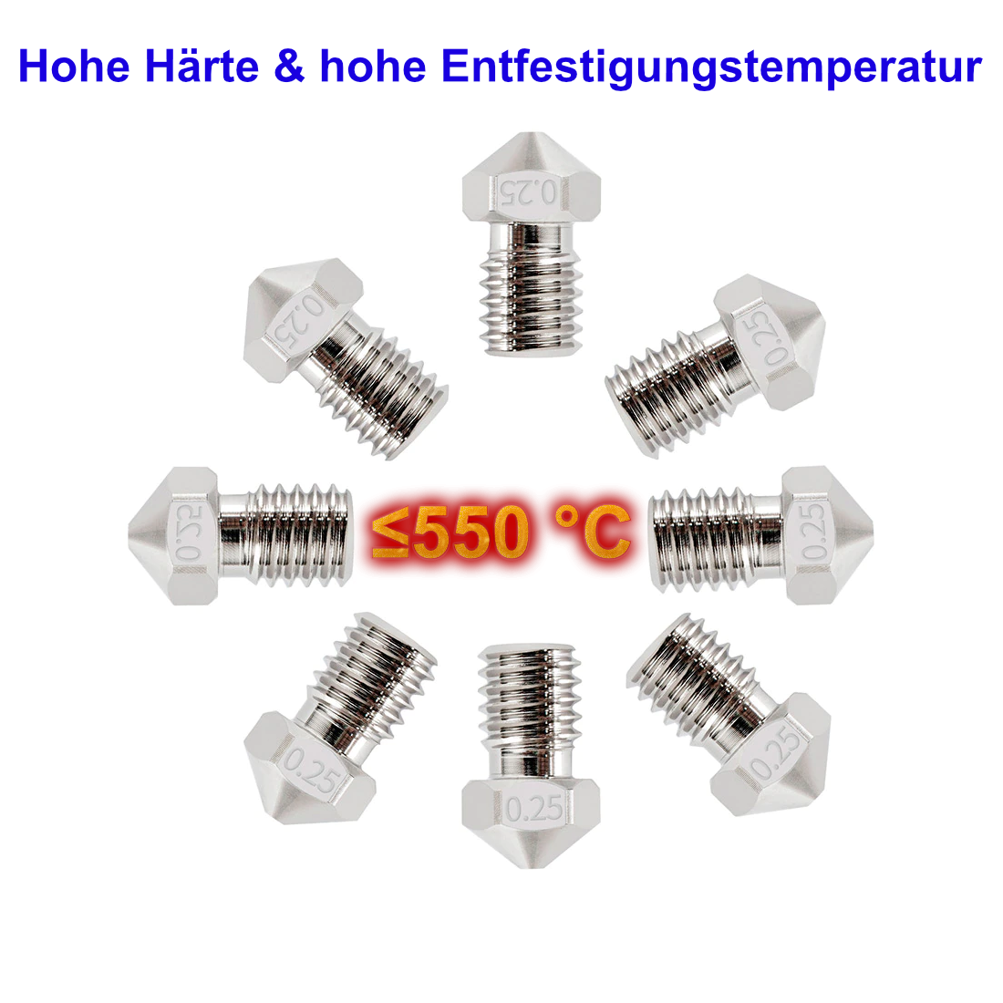 Kupfer-Chrom-Zirkon Düsen - Ø 0,25mm bis 0,80mm