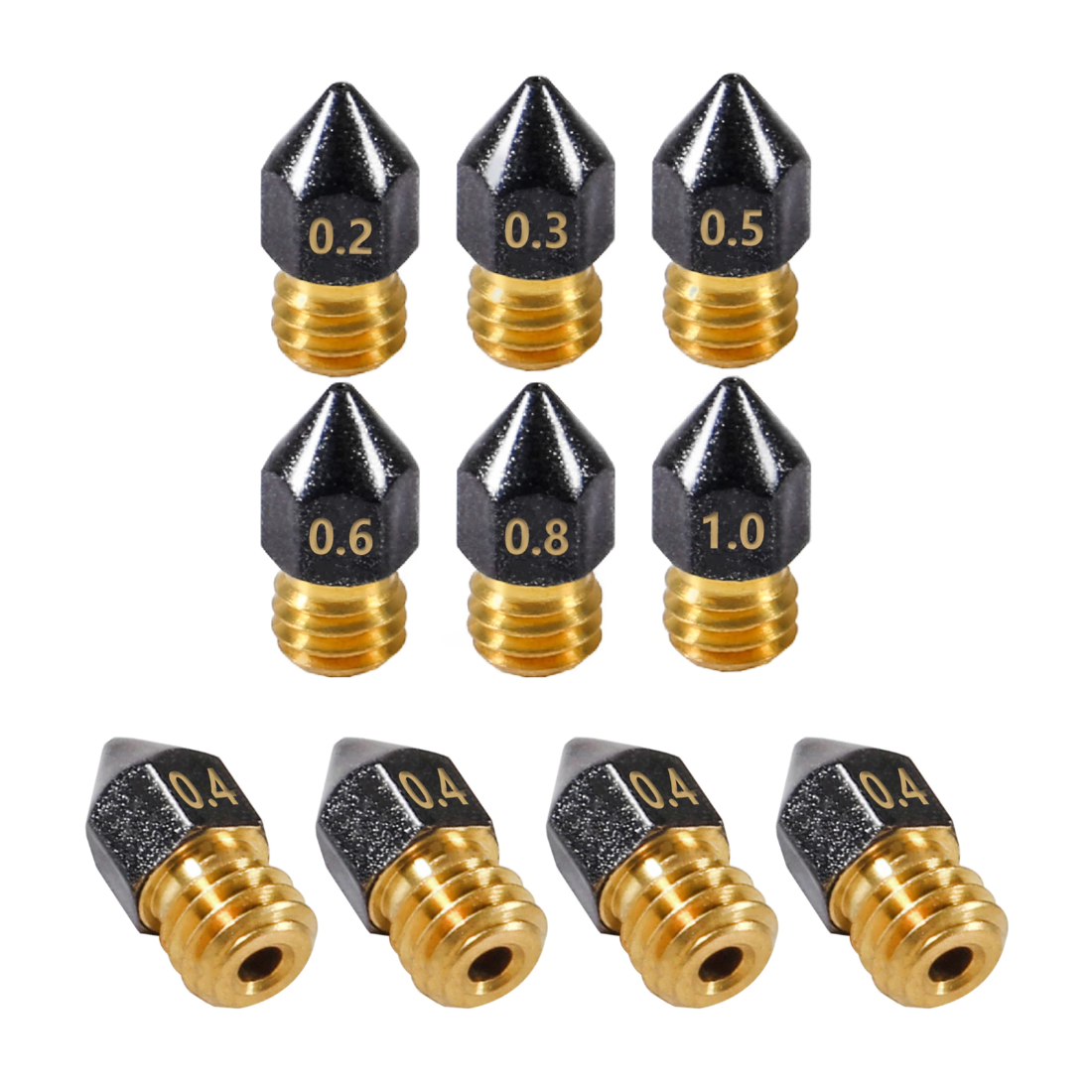 Düsen aus Messing PTFE beschichtet - Ø 0,20mm bis 1,00mm