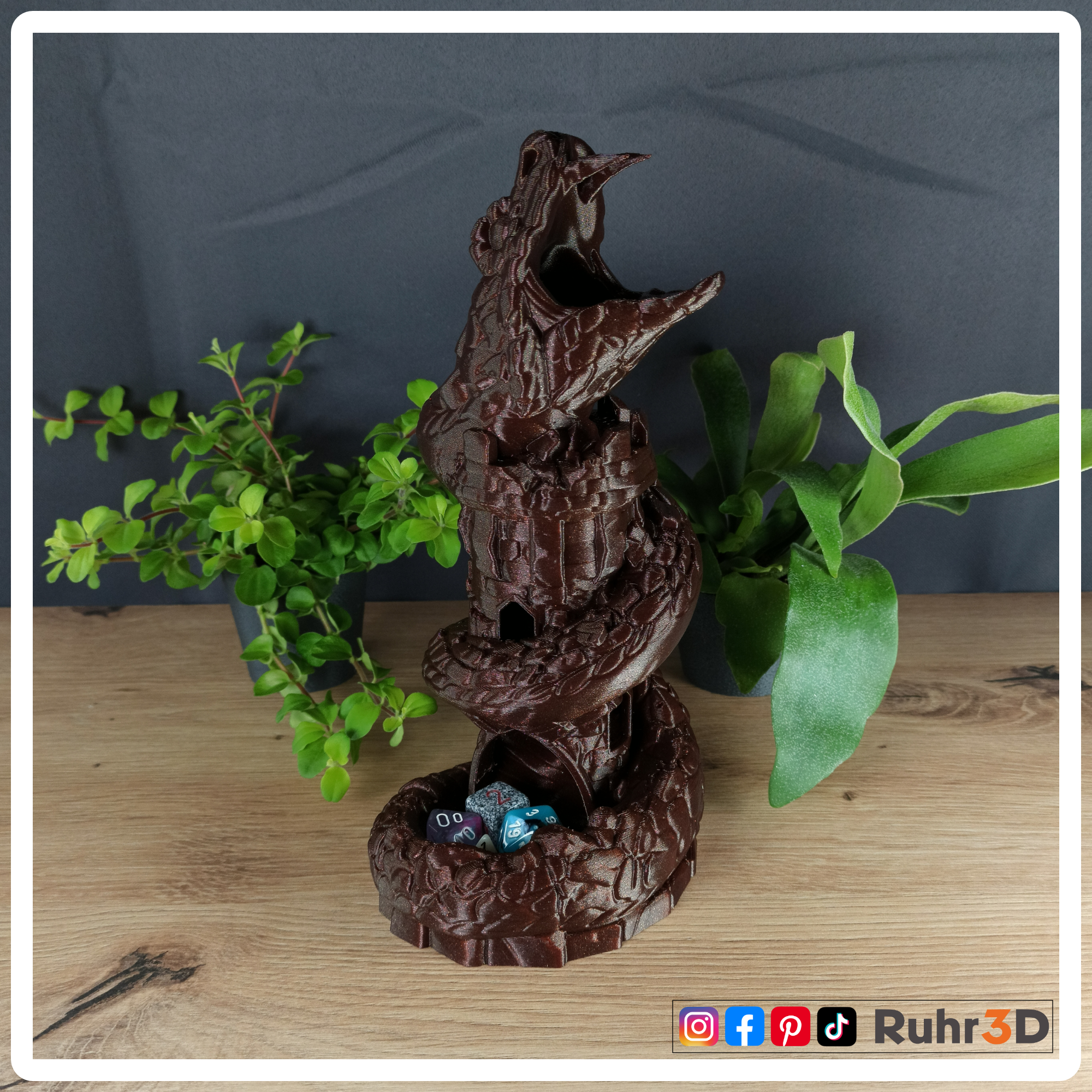 Würfelturm Basilisk • Dice Tower | für Rollenspiele, Brettspiele | Dungeons and Dragons | Tabletop