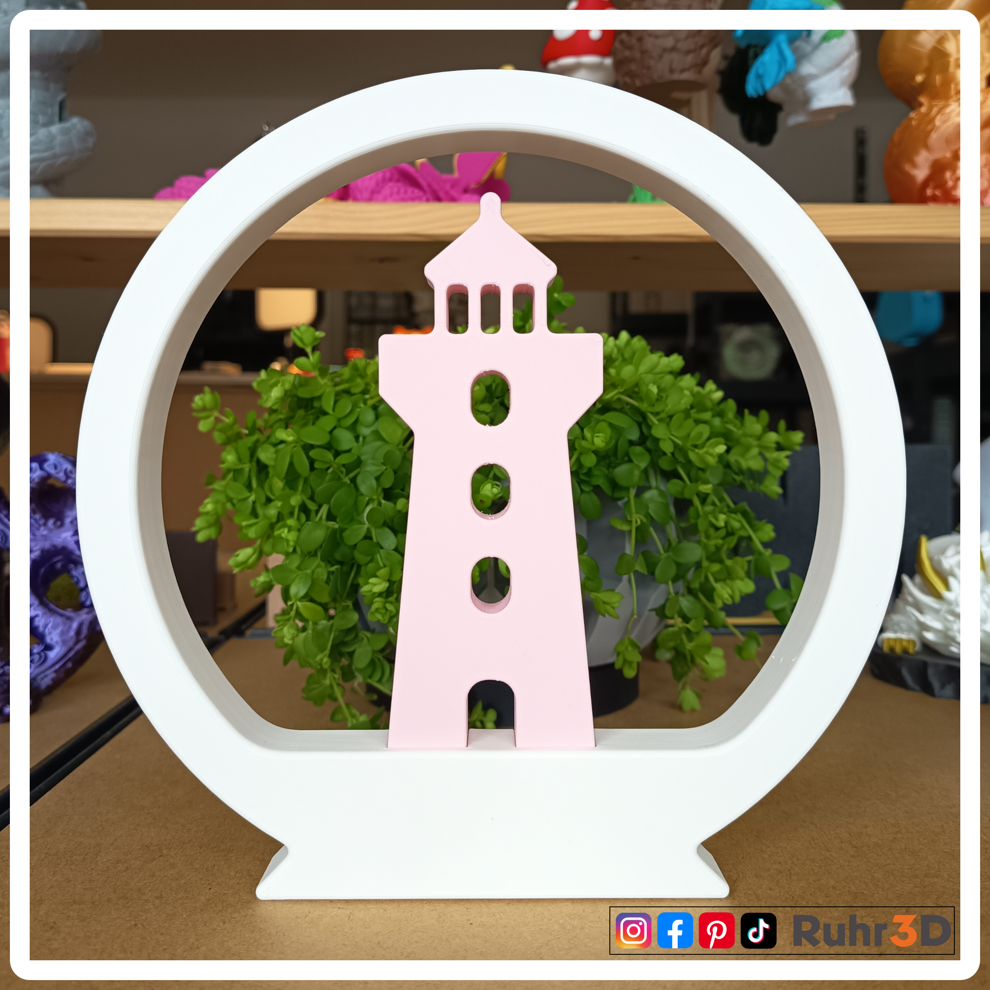 Leuchtturm Deko - mit „Moin“ • 3D-gedruckt • Maritime Küstendeko • Nordischer Stil •