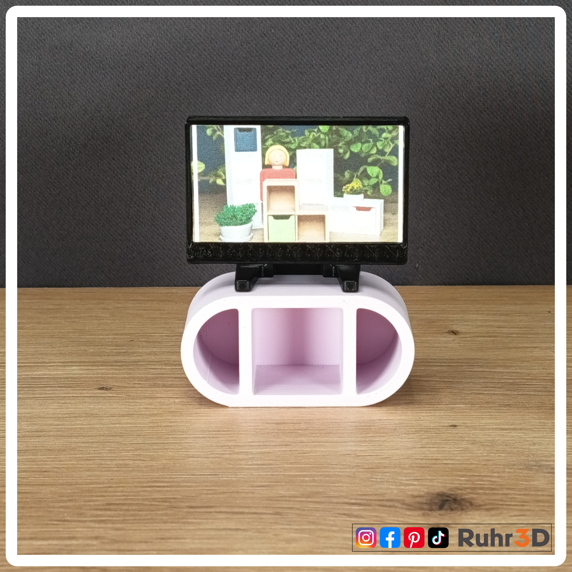 Miniatur Fernsehregal - Modell A • Wichtel, Fee, Puppenhaus, Miniverse, Fanart, Dekoration •