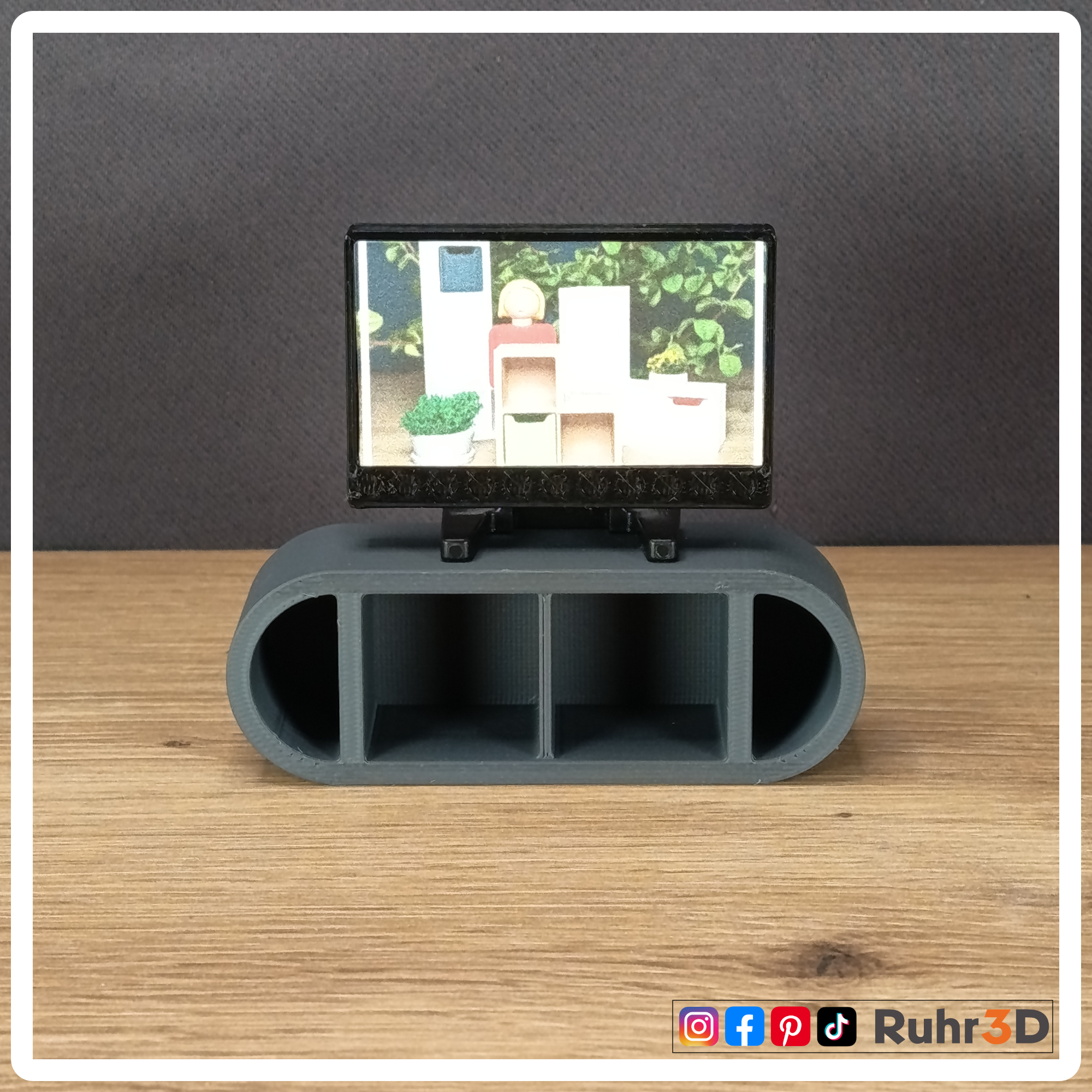 Miniatur Fernsehregal - Modell A • Wichtel, Fee, Puppenhaus, Miniverse, Fanart, Dekoration •