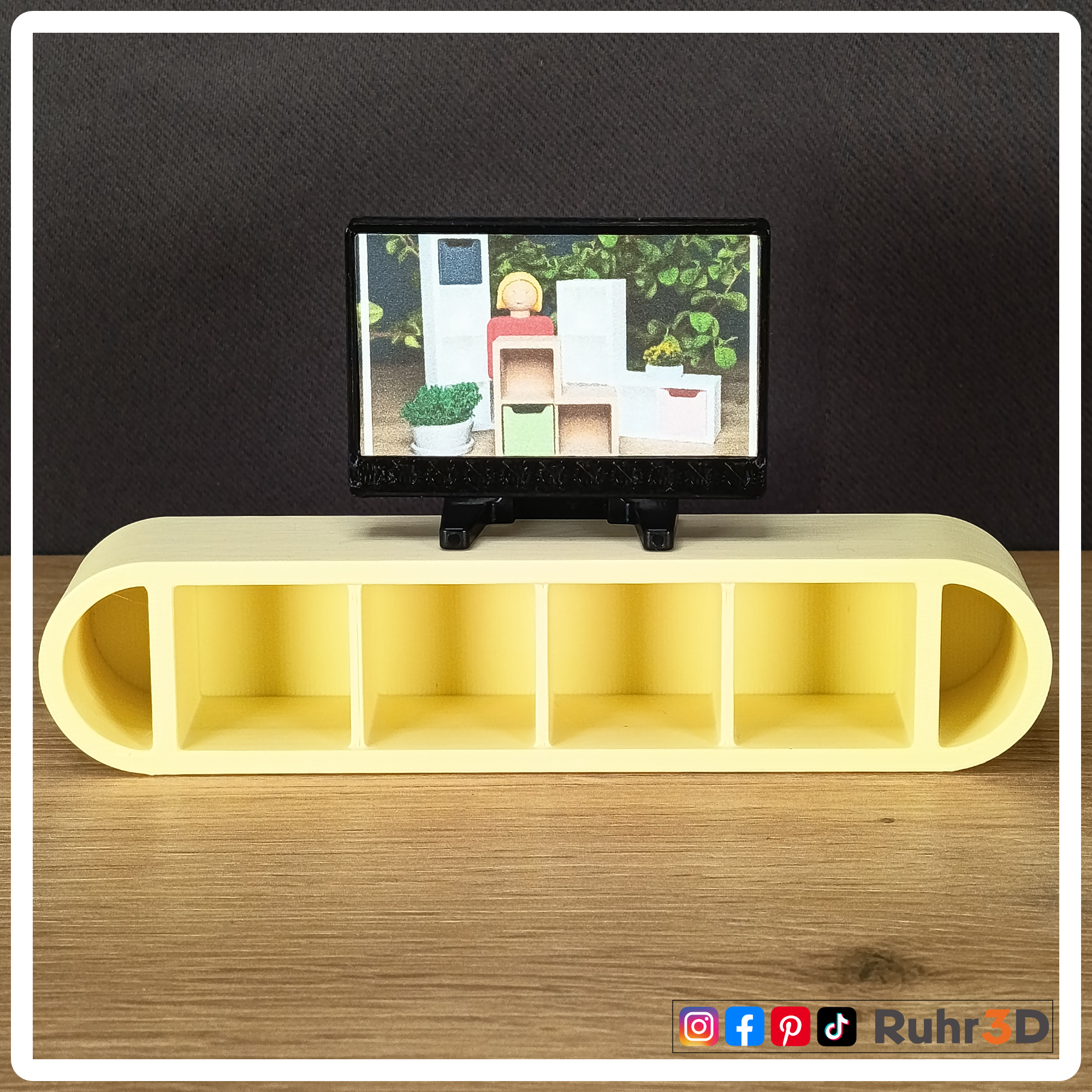 Miniatur Fernsehregal - Modell A • Wichtel, Fee, Puppenhaus, Miniverse, Fanart, Dekoration •