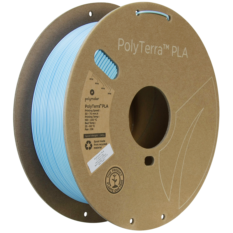 PLA Dual PolyTerra™ 1,75mm - Gletscherblau Eisblau - 1,0kg