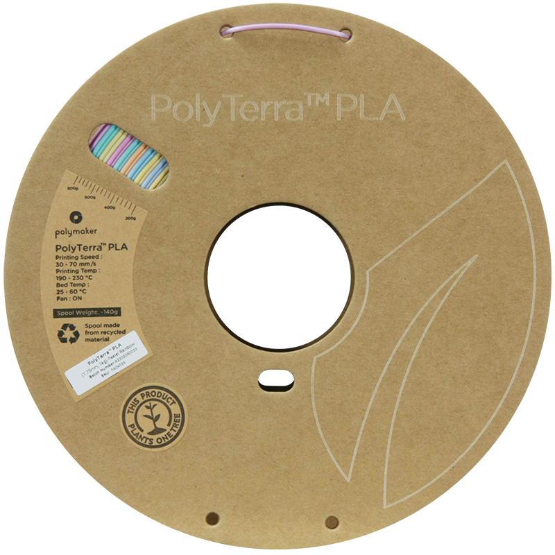 PLA Gradient PolyTerra™ 1,75mm - Regenbogen - 1,0kg