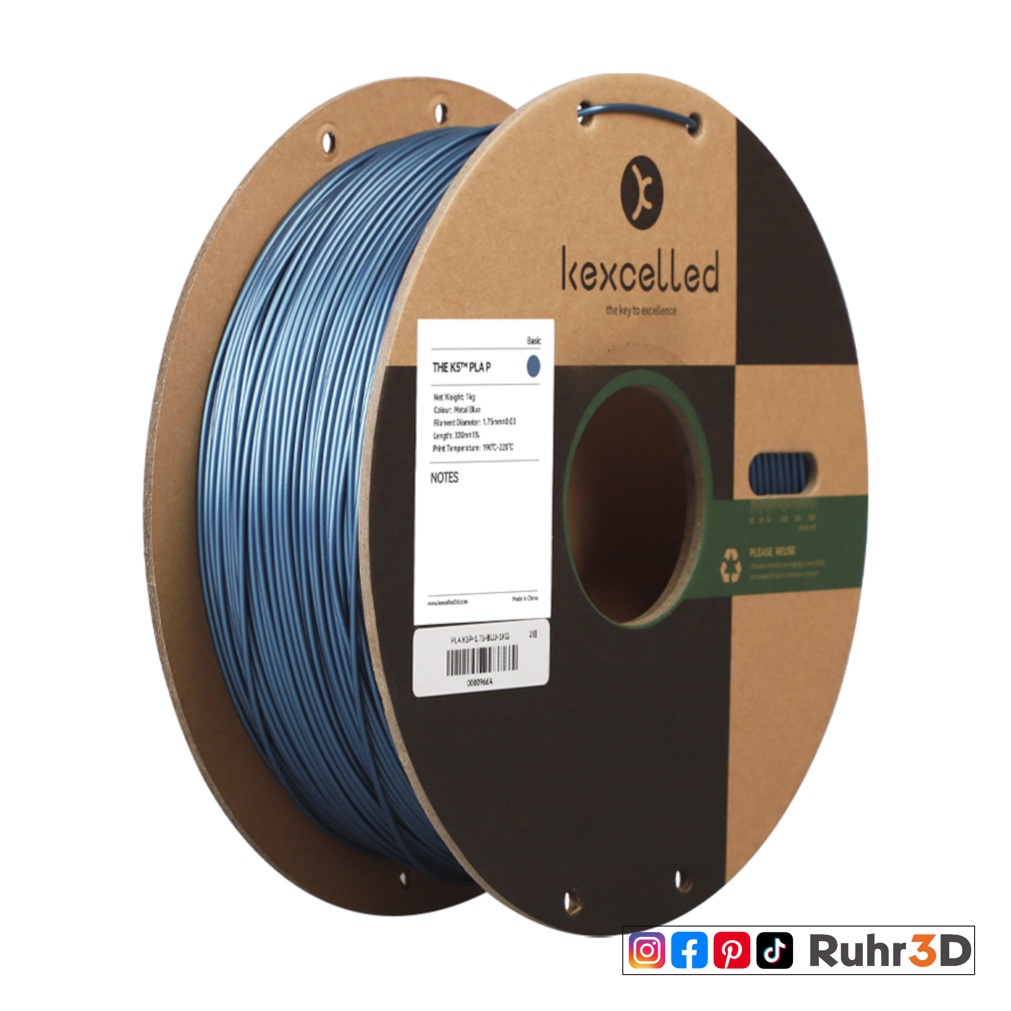 PLA Metallic - Metallic Blue - 1,75mm / 1,0kg