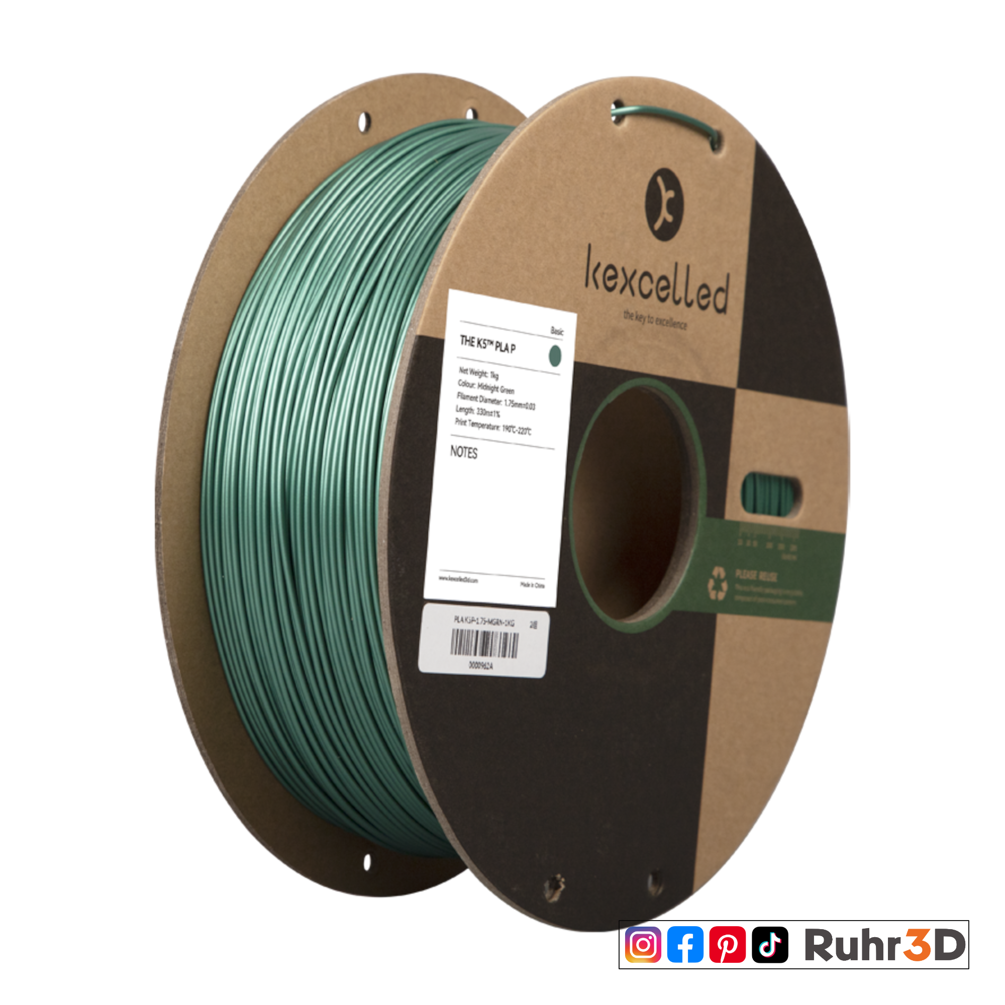 PLA Metallic - Midnight Green - 1,75mm / 1,0kg