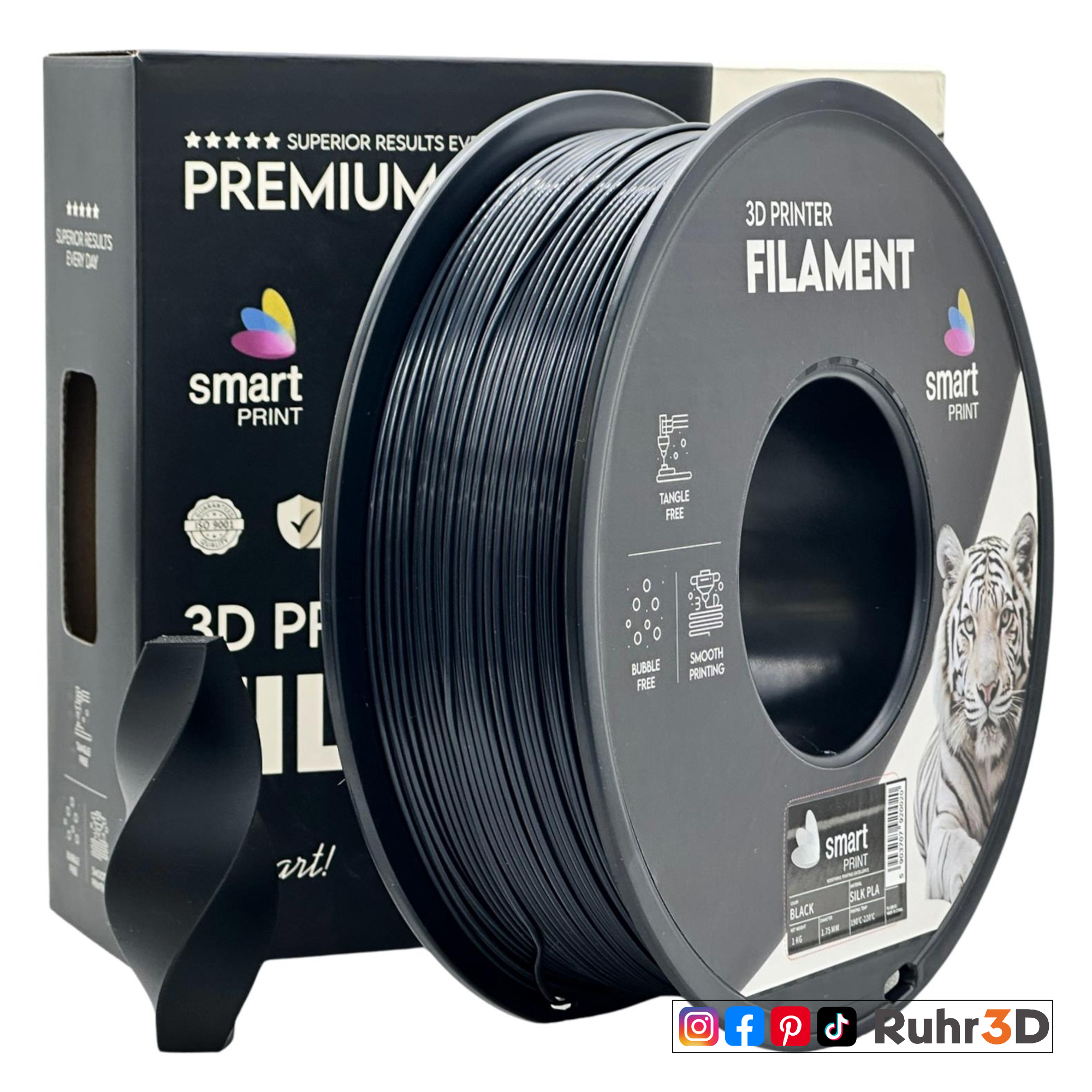 PLA Silk - Black - 1,75mm / 1,0kg