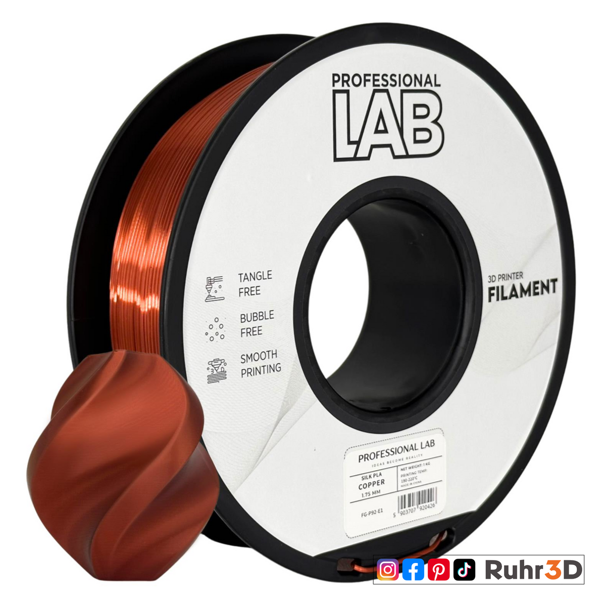 PLA Silk - Copper - 1,75mm / 1,0kg
