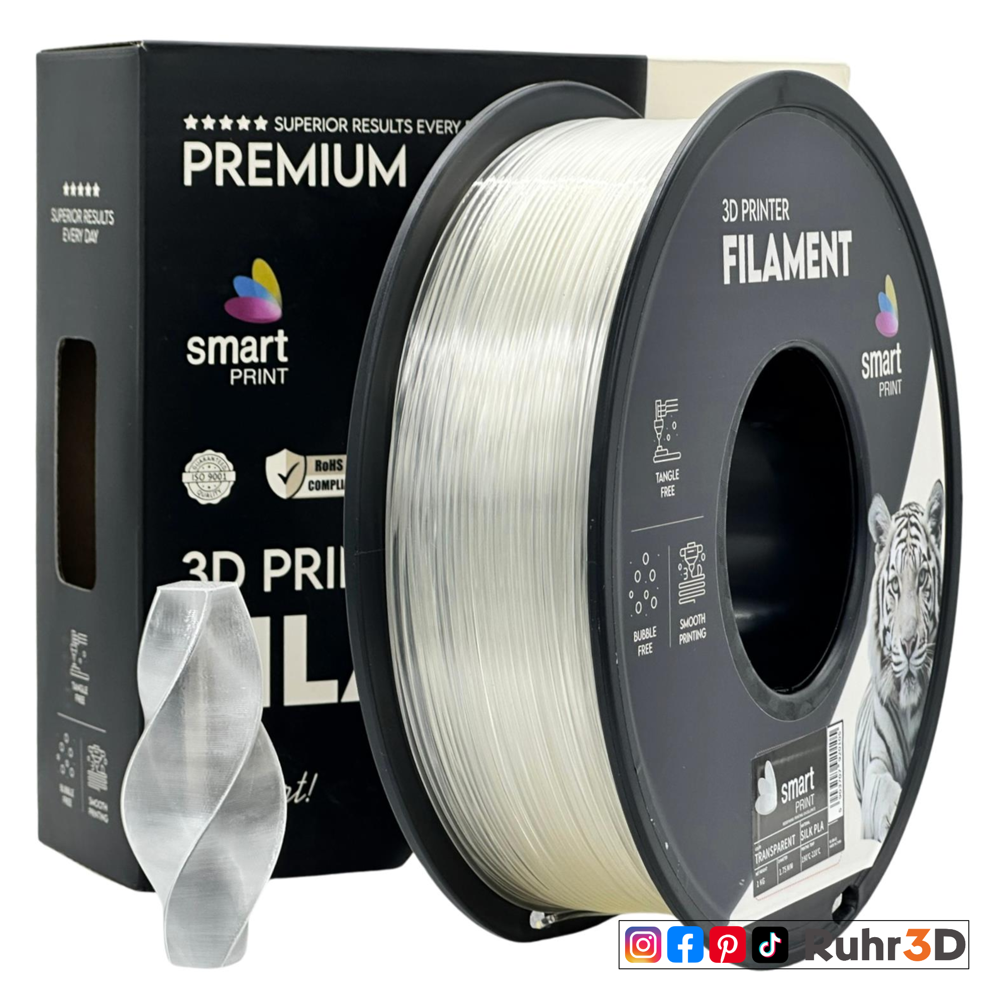 PLA Silk - Transparent - 1,75mm / 1,0kg