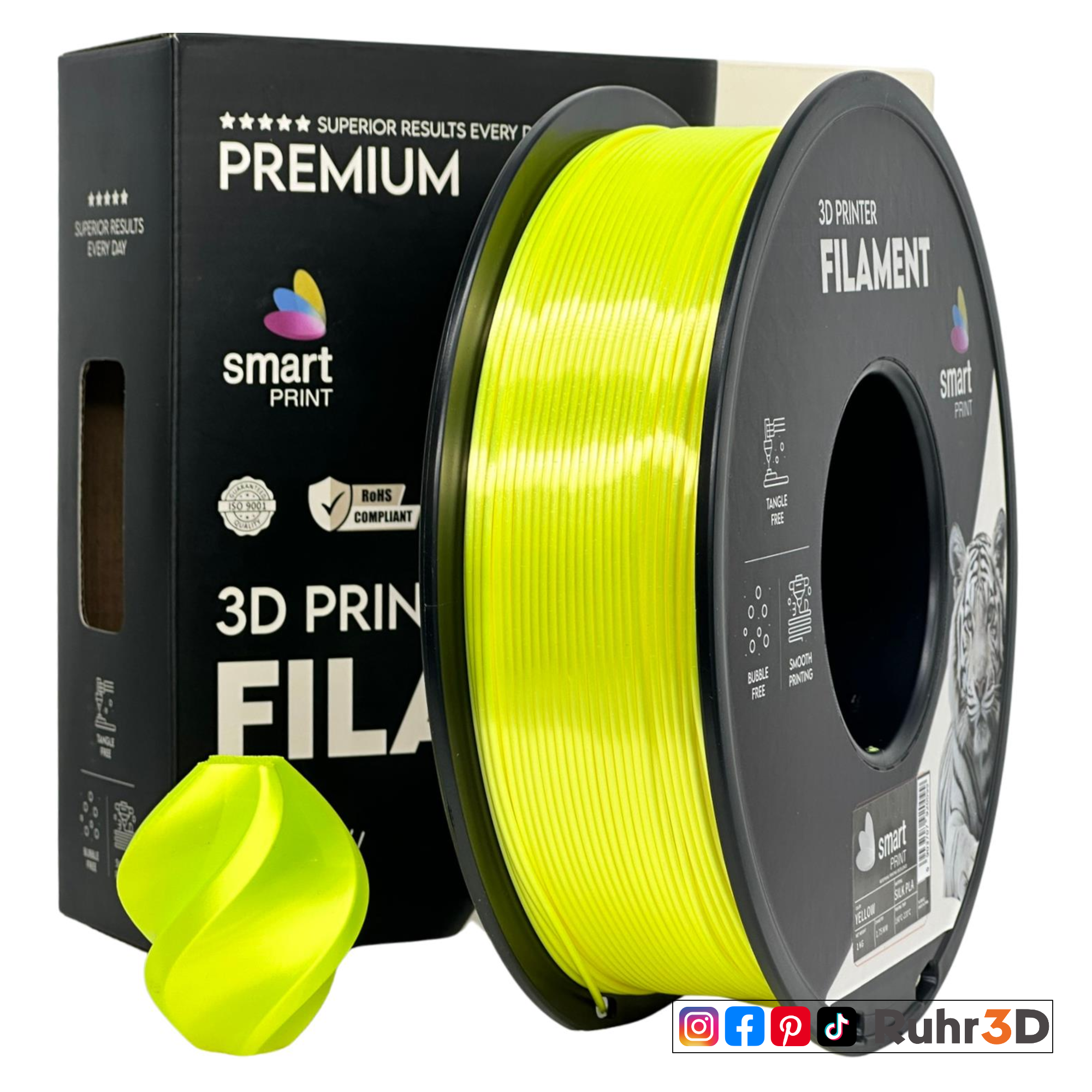 PLA Silk - Yellow - 1,75mm / 1,0kg